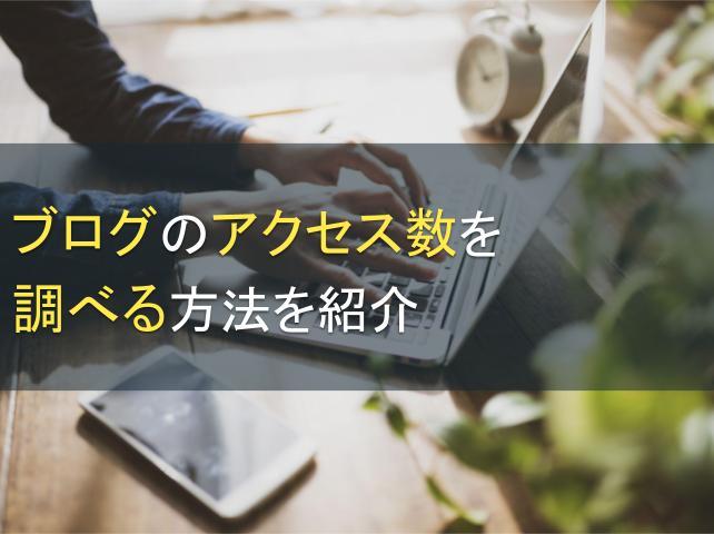 ブログのアクセス数を調べる方法を紹介
