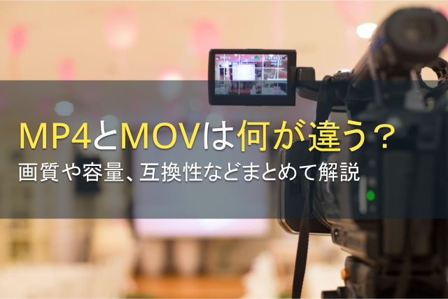 MP4とMOVは何が違う？画質や容量、互換性などまとめて解説
