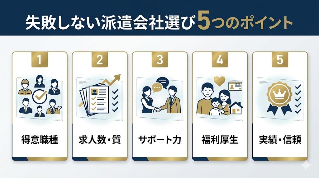 人材派遣会社で失敗しない選び方【5つのポイント】