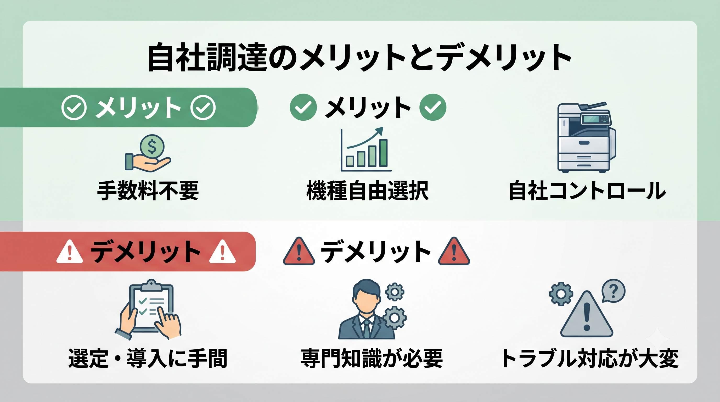 自社調達のメリットとデメリット