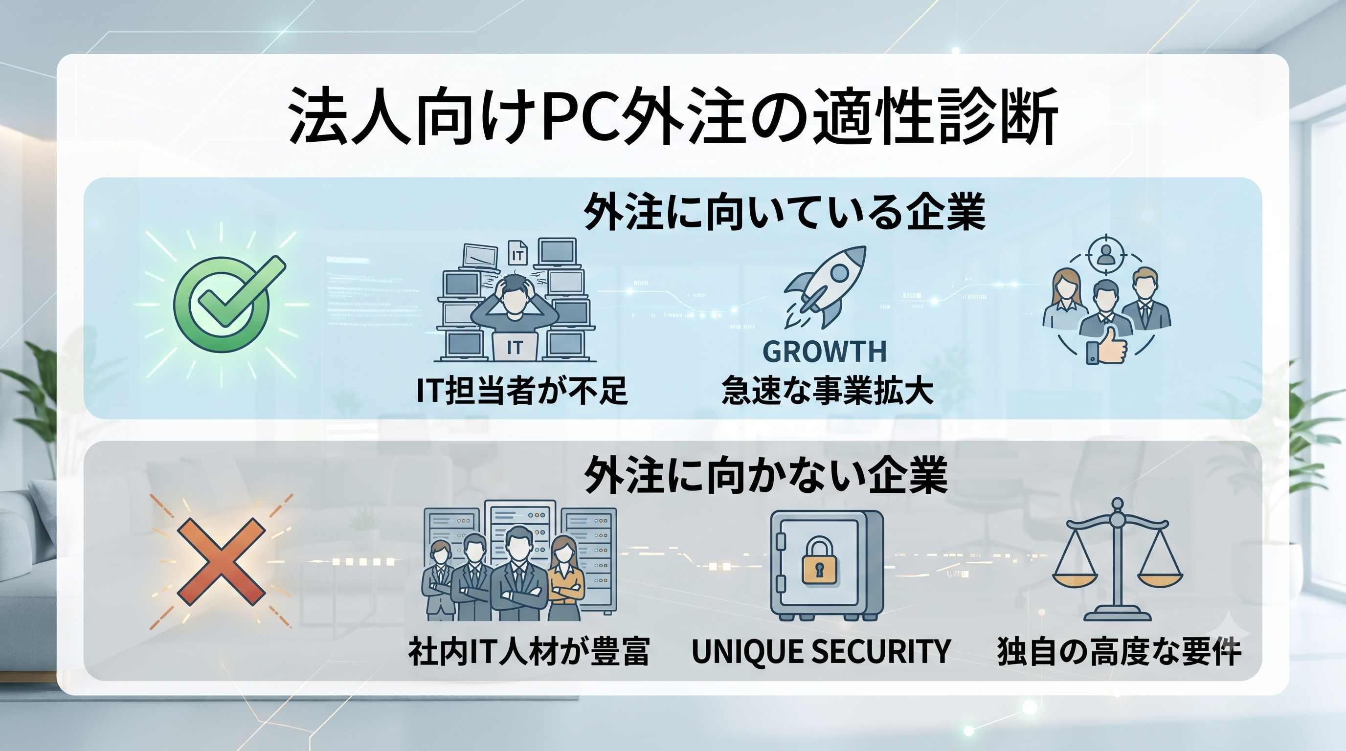 外注に向いている企業とそうでない企業