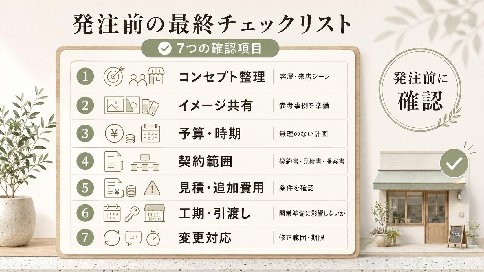 店舗デザインを発注する前の最終チェックリスト