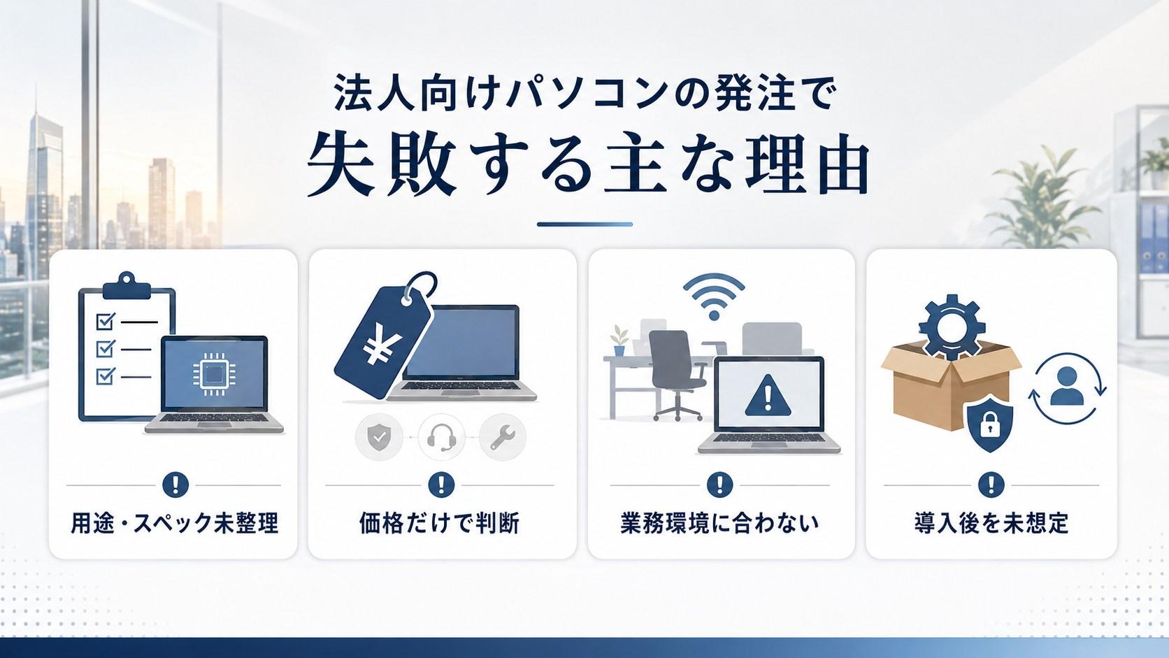 法人向けパソコンの発注で失敗する主な理由