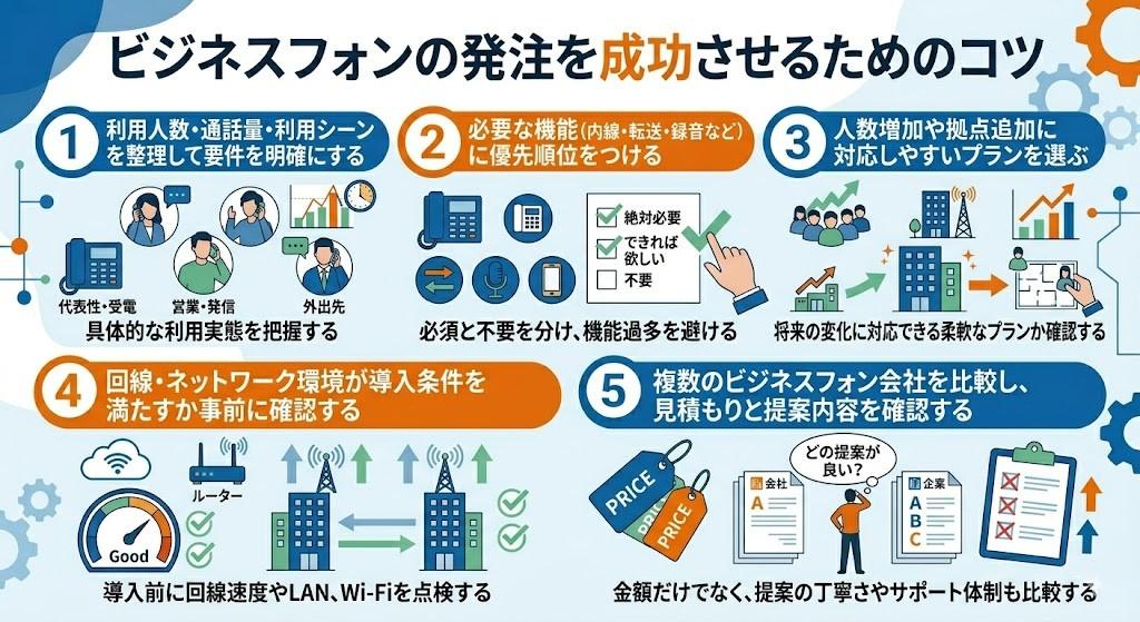 ビジネスフォンの発注を成功させるためのコツ