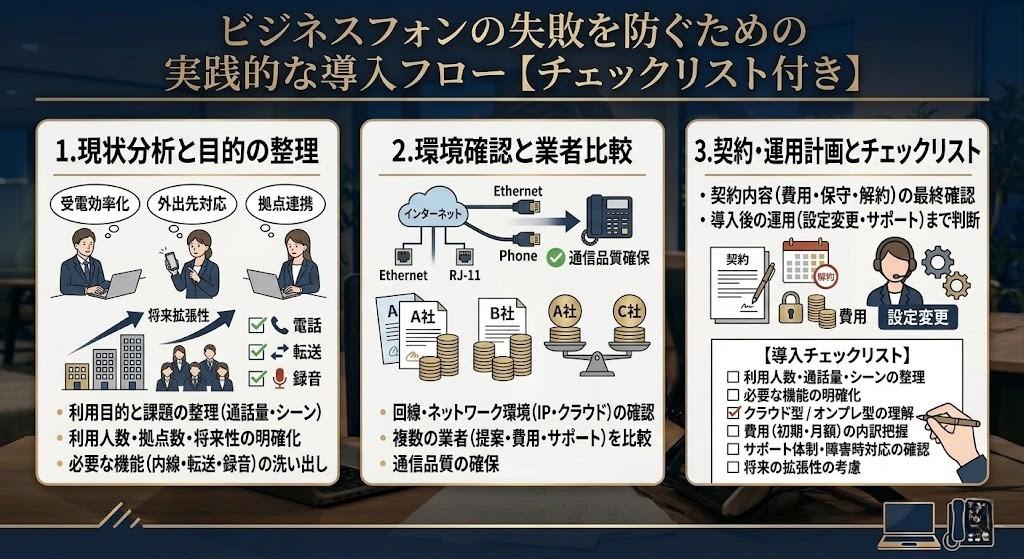 ビジネスフォンの失敗を防ぐための実践的な導入フロー【チェックリスト付き】