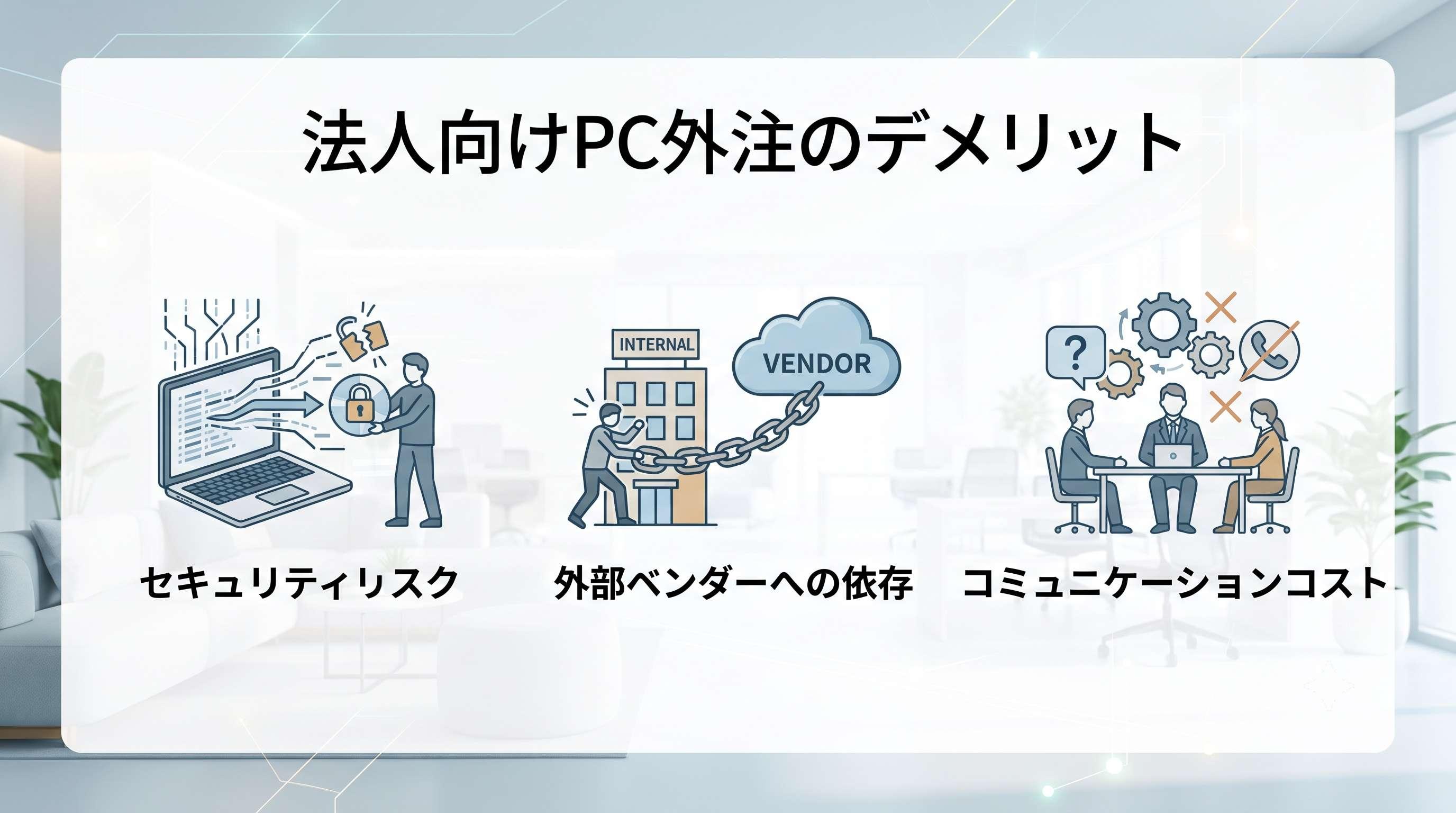 法人向けパソコンの導入・設定を外注するデメリット