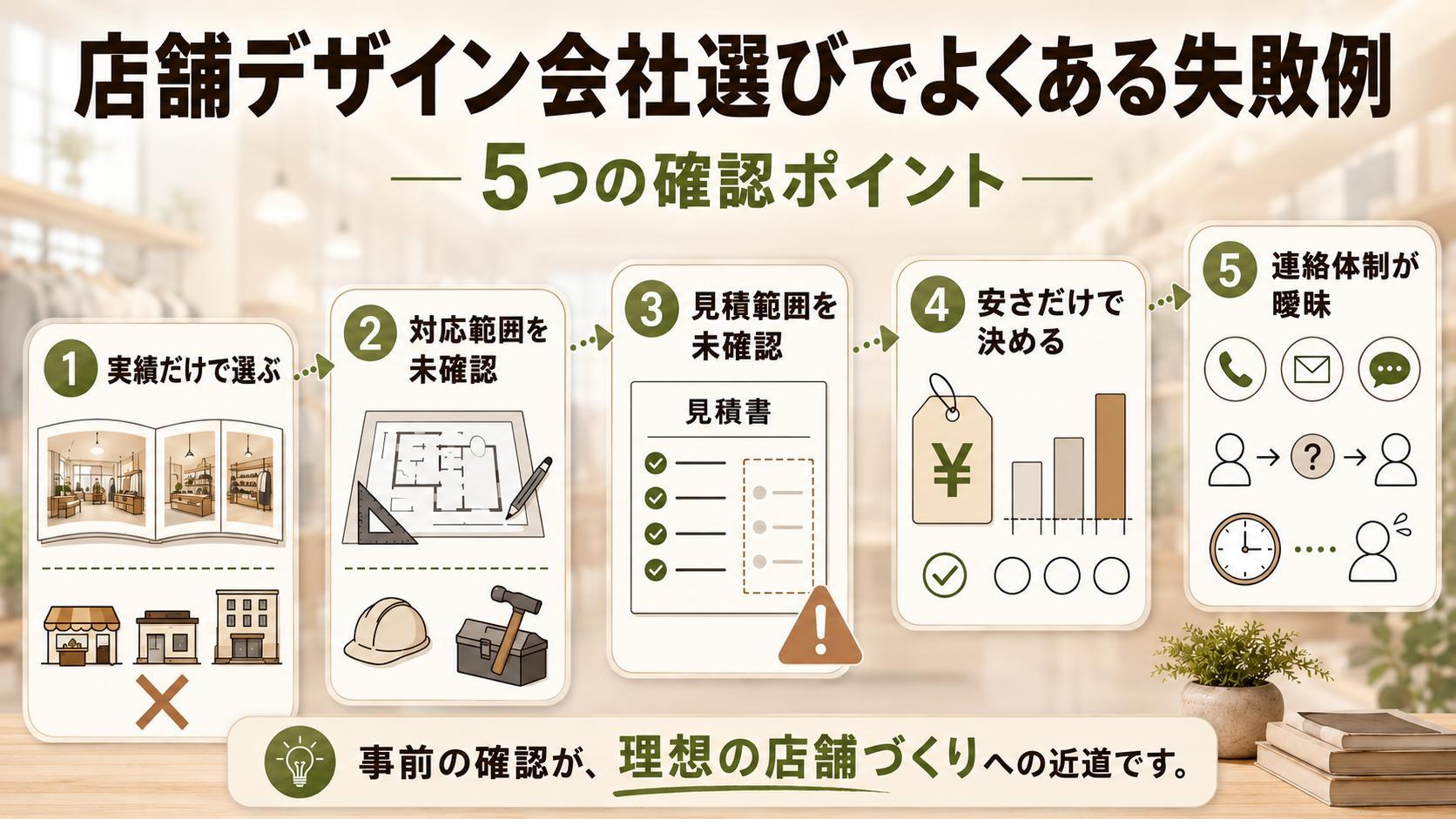 店舗デザイン会社を選ぶときによくある失敗例