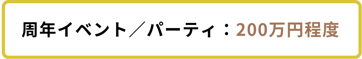 周年イベントやパーティの費用相場