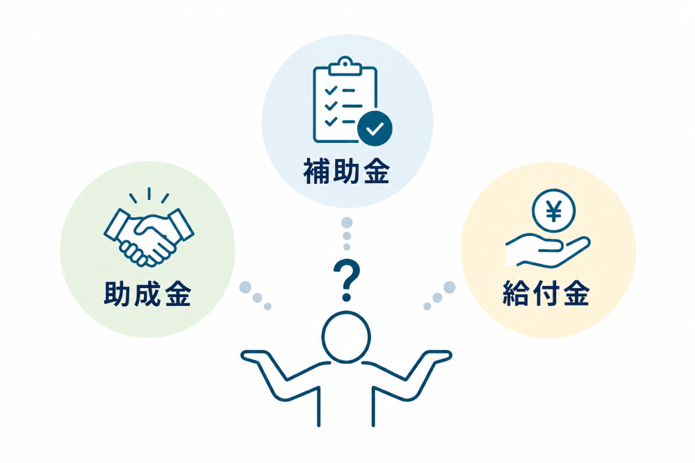 補助金・助成金・給付金の違い