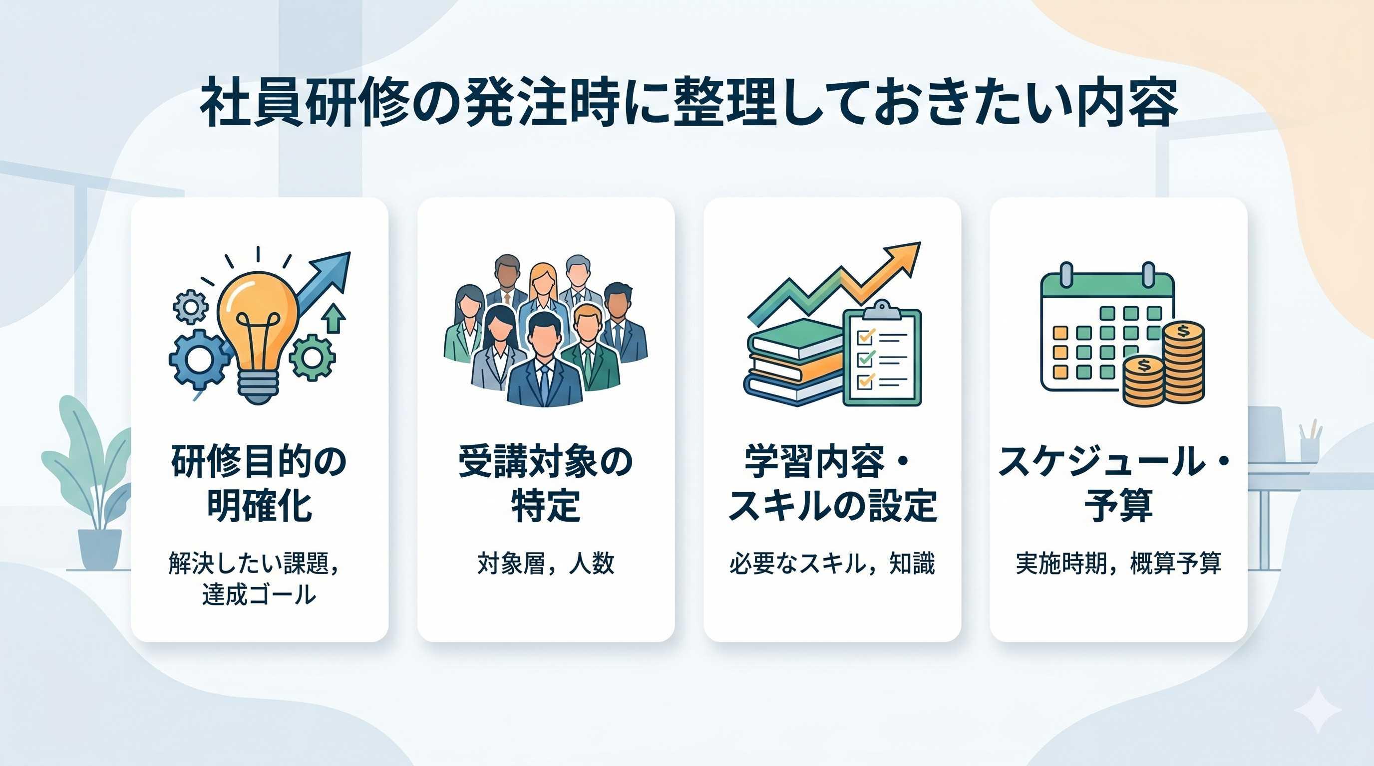 社員研修の発注時に整理しておきたい内容