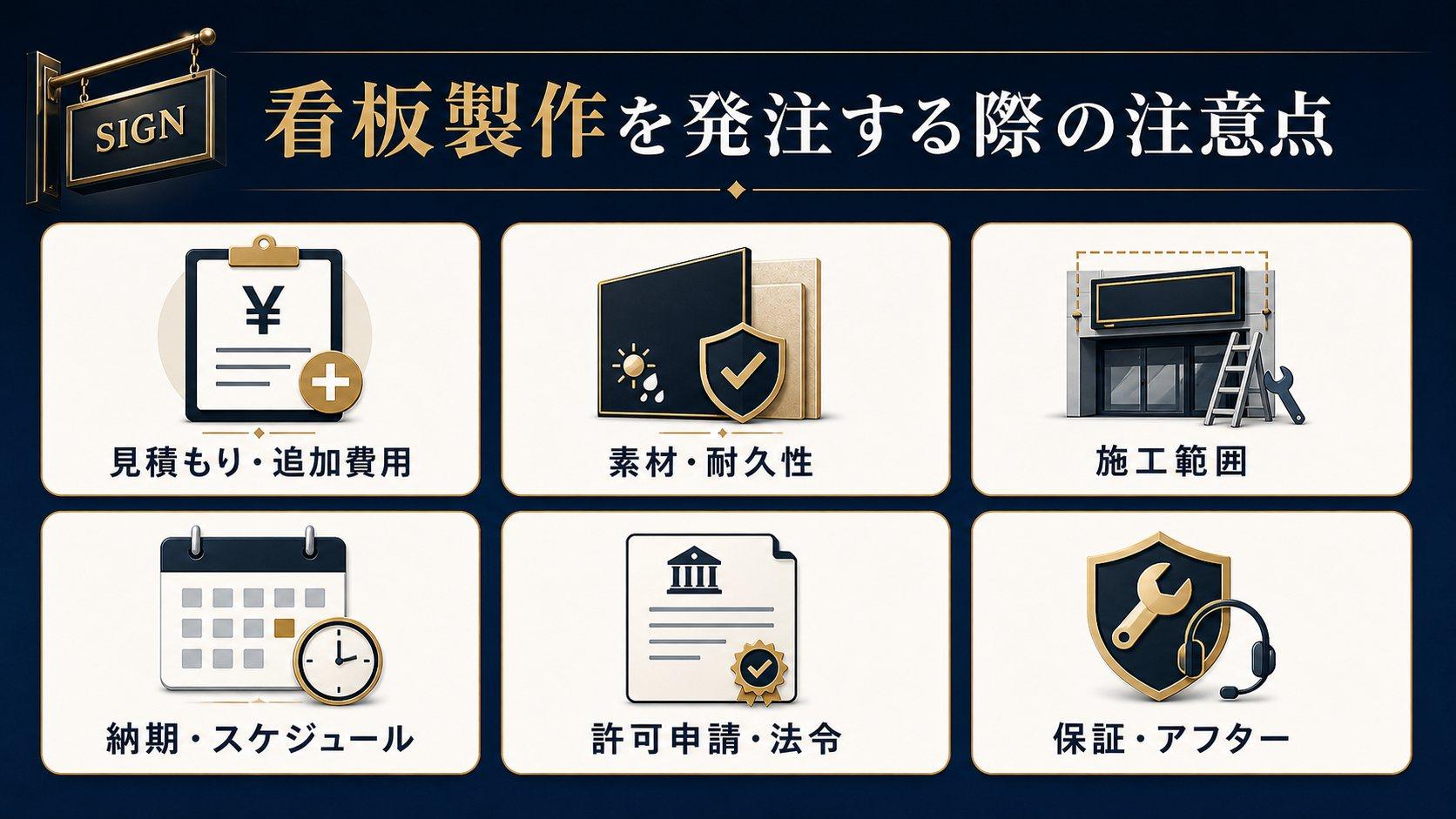 看板製作を発注する際の注意点