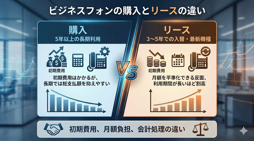 ビジネスフォンの購入とリースの違い