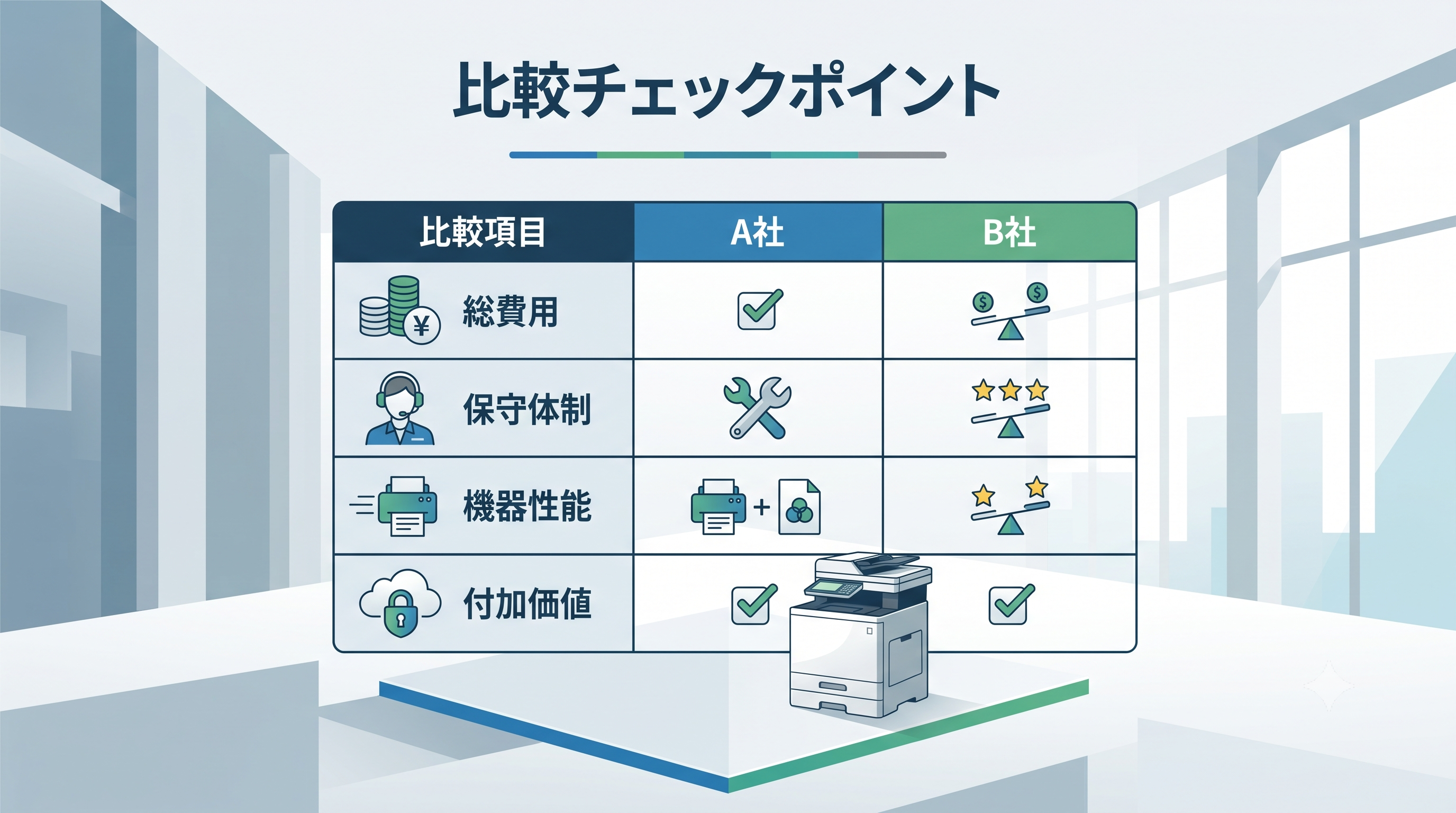 比較するときのチェックポイント