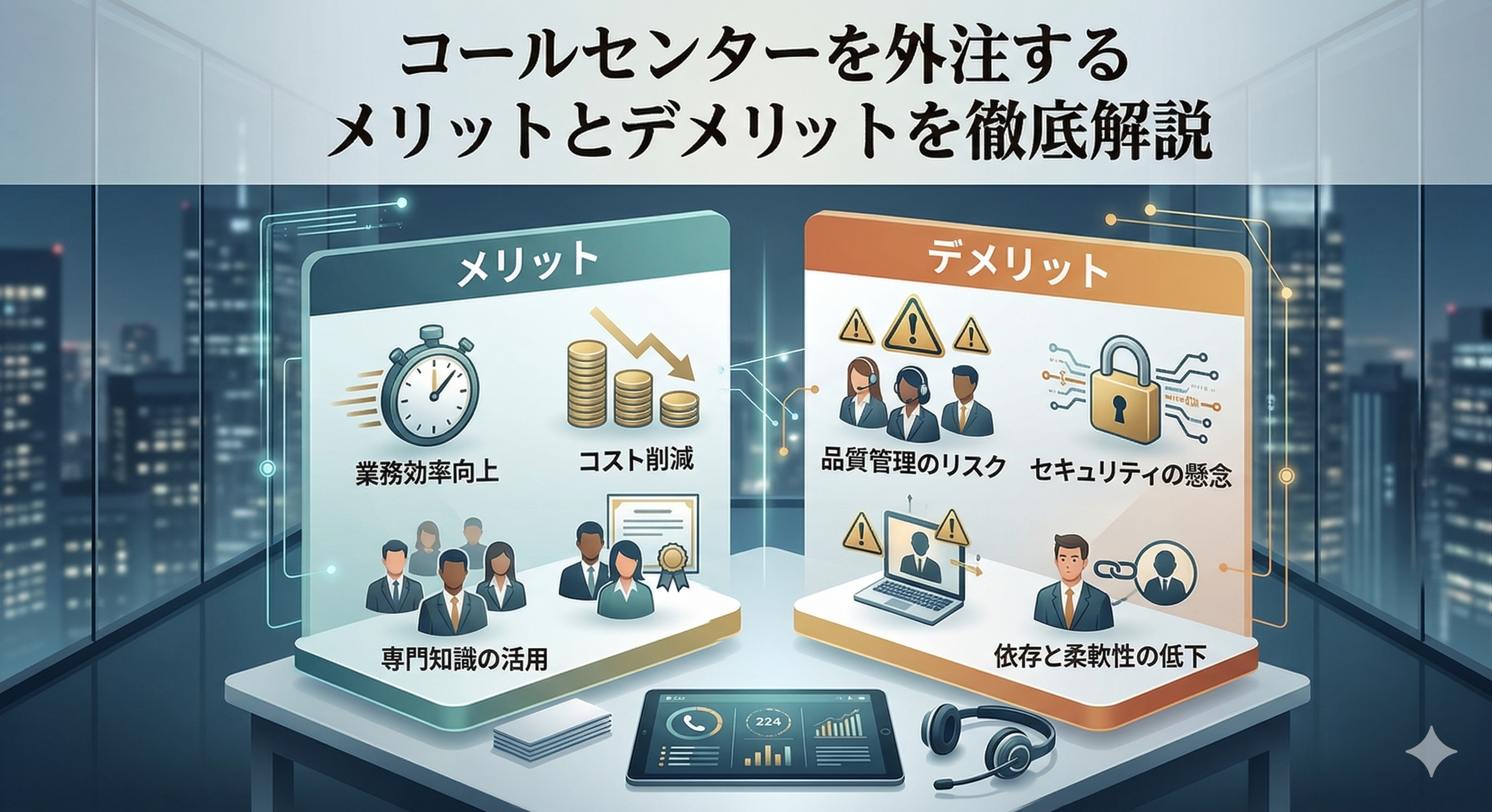 コールセンターを外注するメリットとデメリットを徹底解説