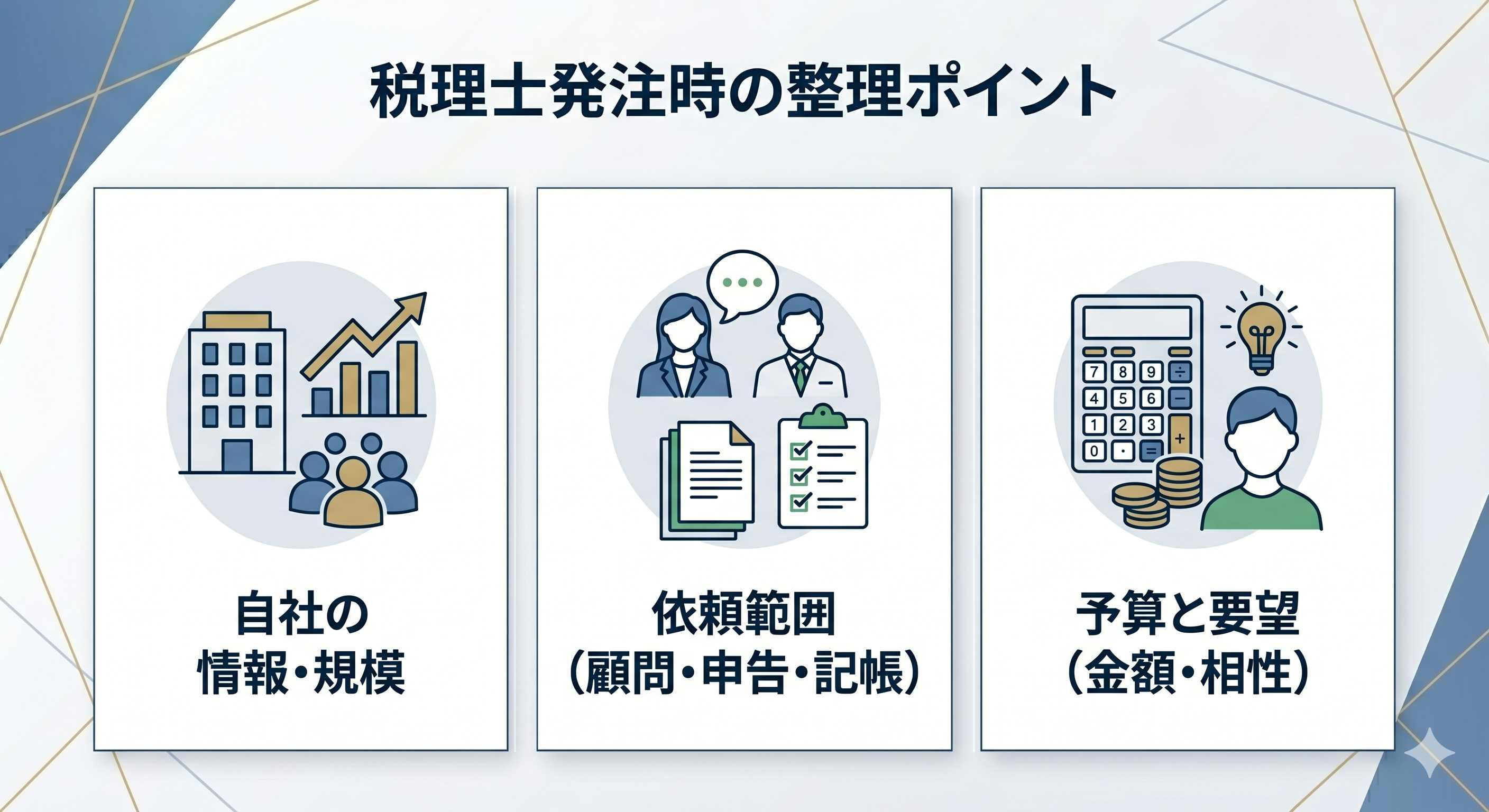 税理士発注時に整理しておきたい内容