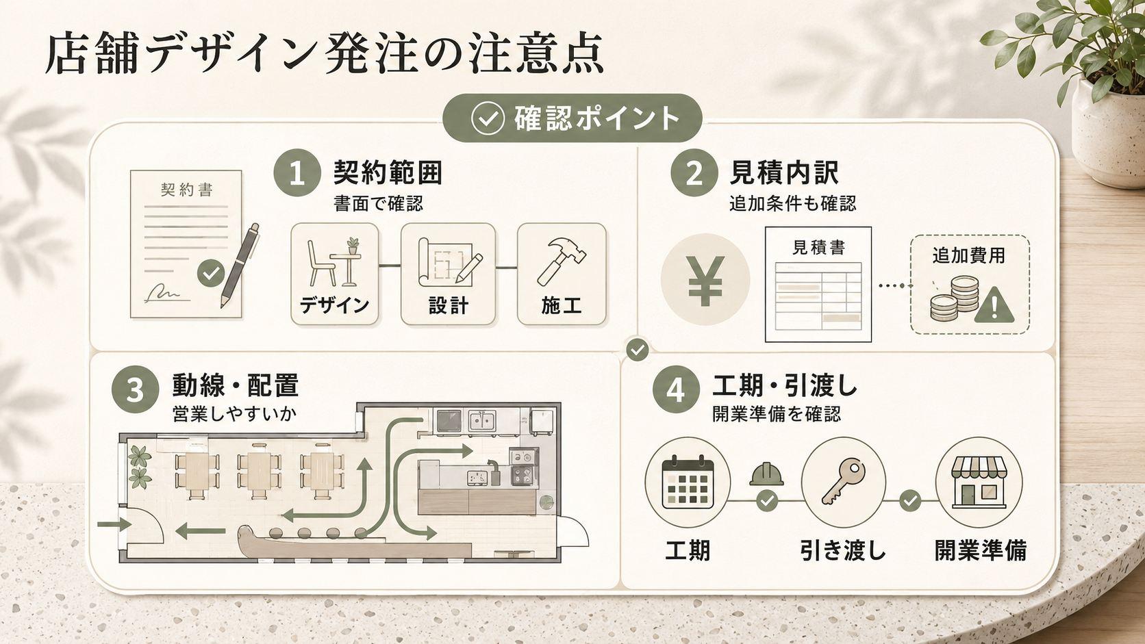 店舗デザインを発注する際の注意点