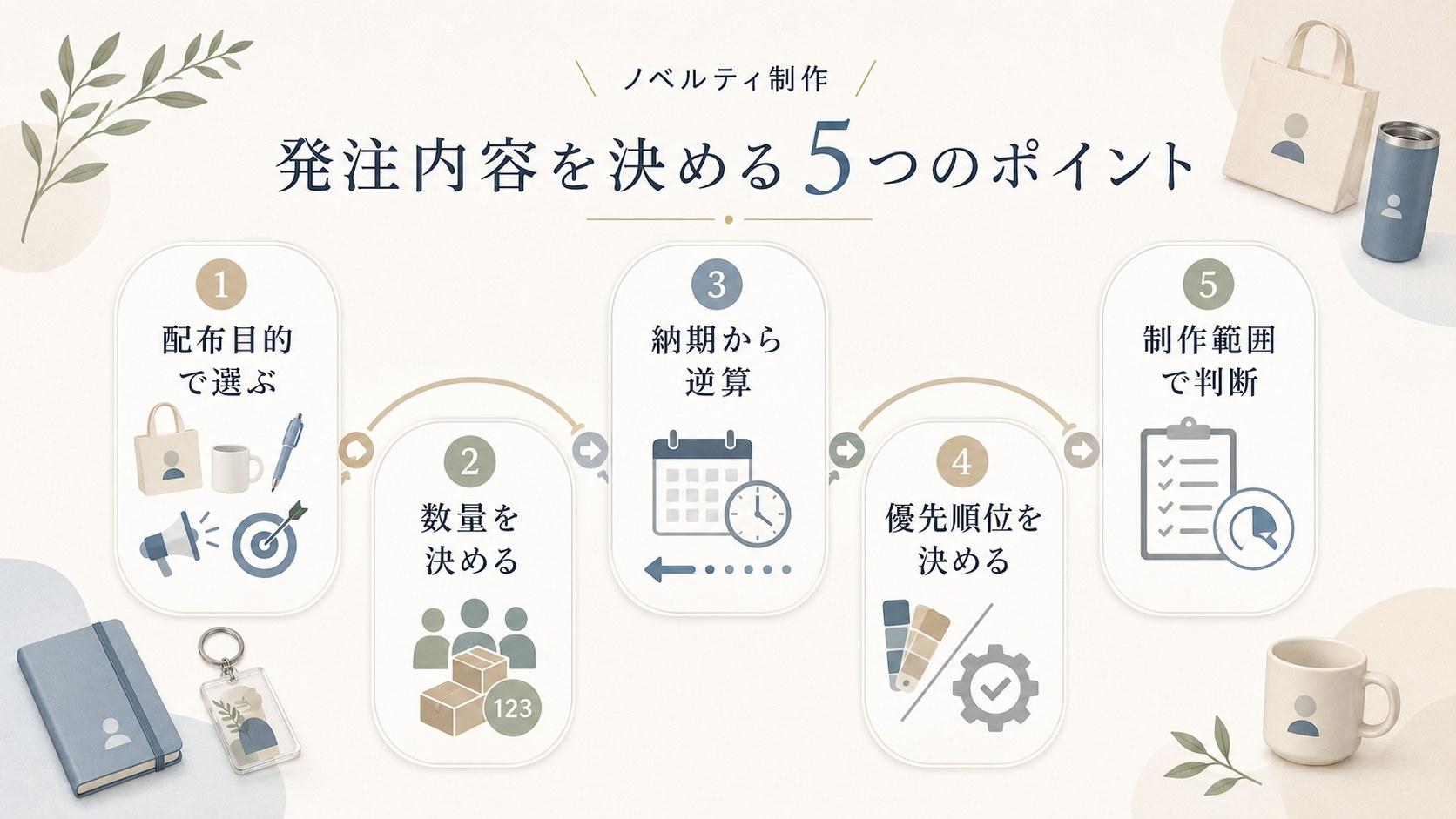 ノベルティ制作の発注内容を決めるときのポイント