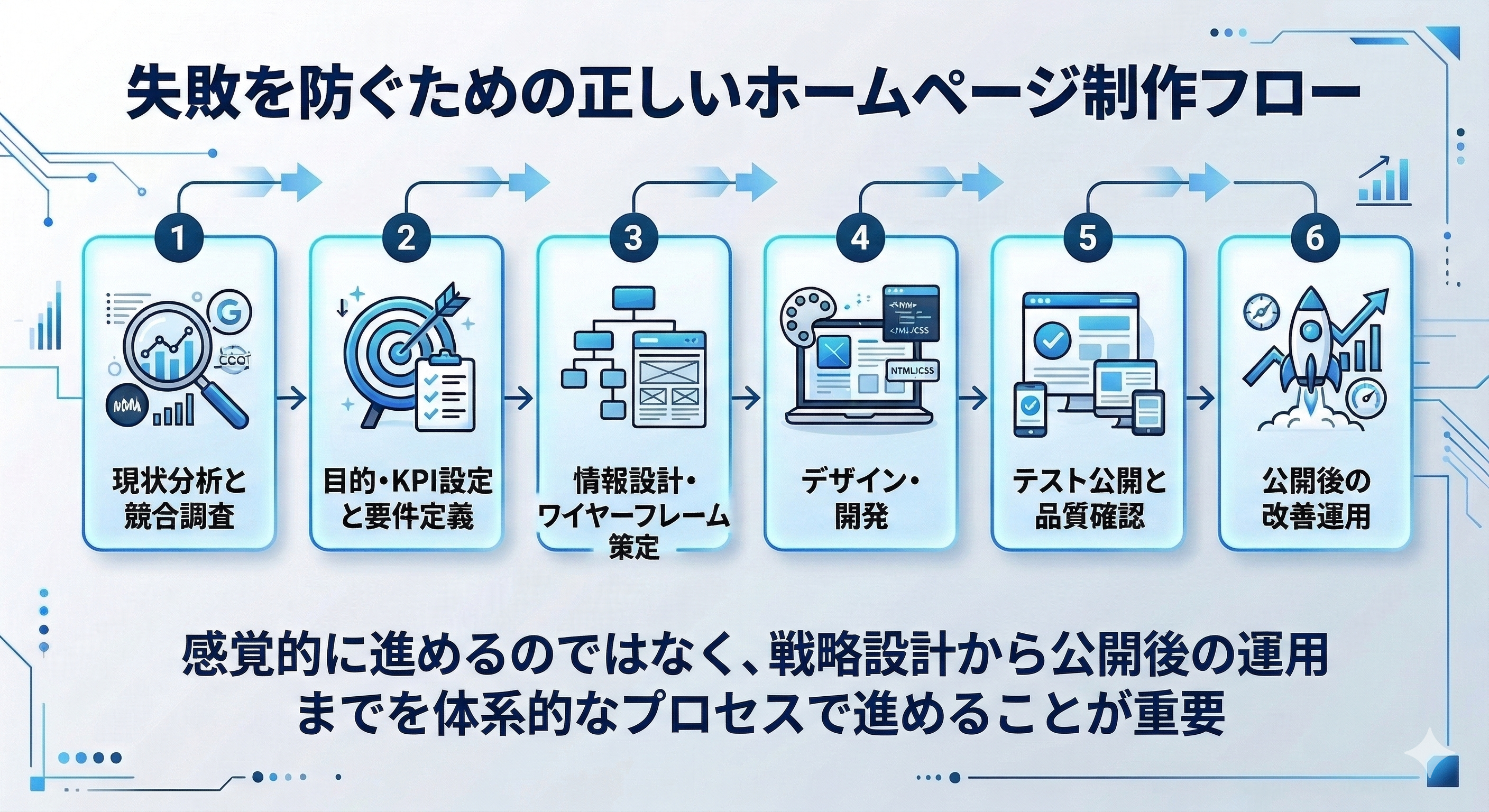 失敗を防ぐための正しいホームページ制作フロー