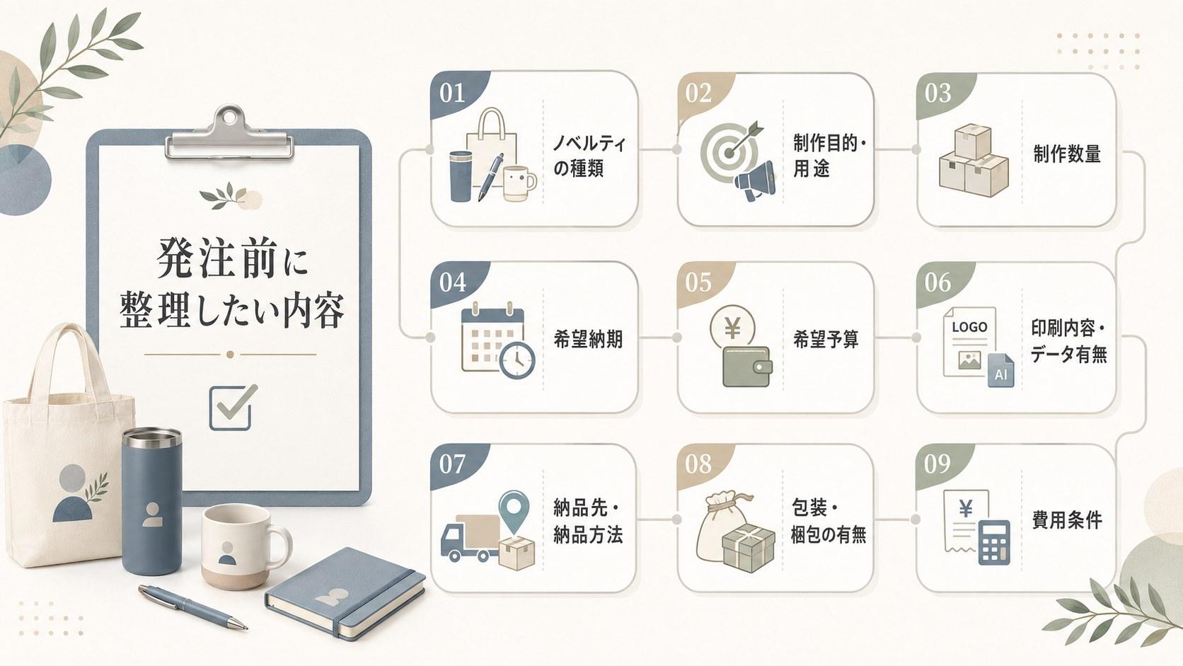 ノベルティ制作の発注時に整理しておきたい内容