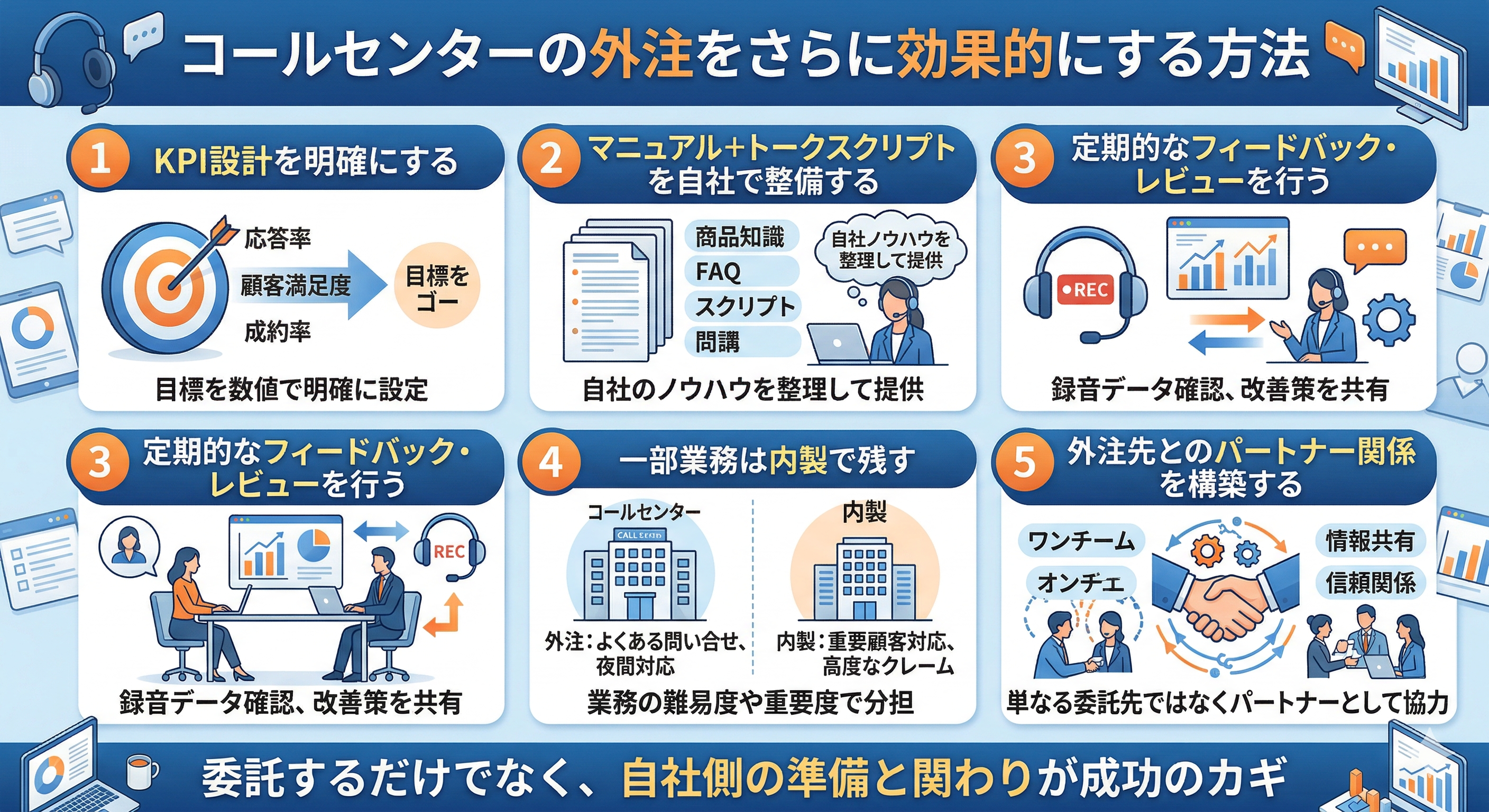 コールセンターの外注をさらに効果的にする方法