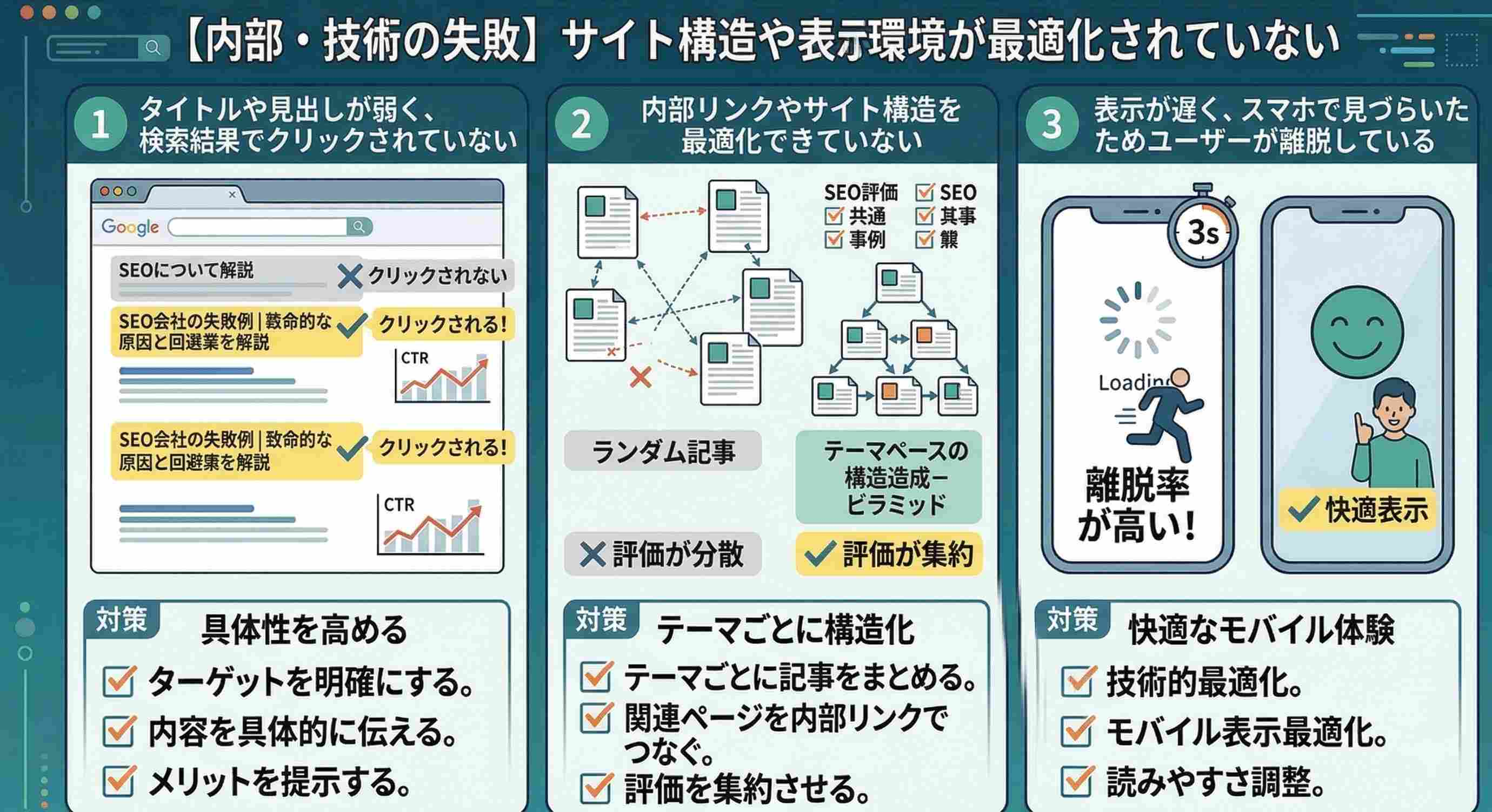 【内部・技術の失敗】サイト構造や表示環境が最適化されていない