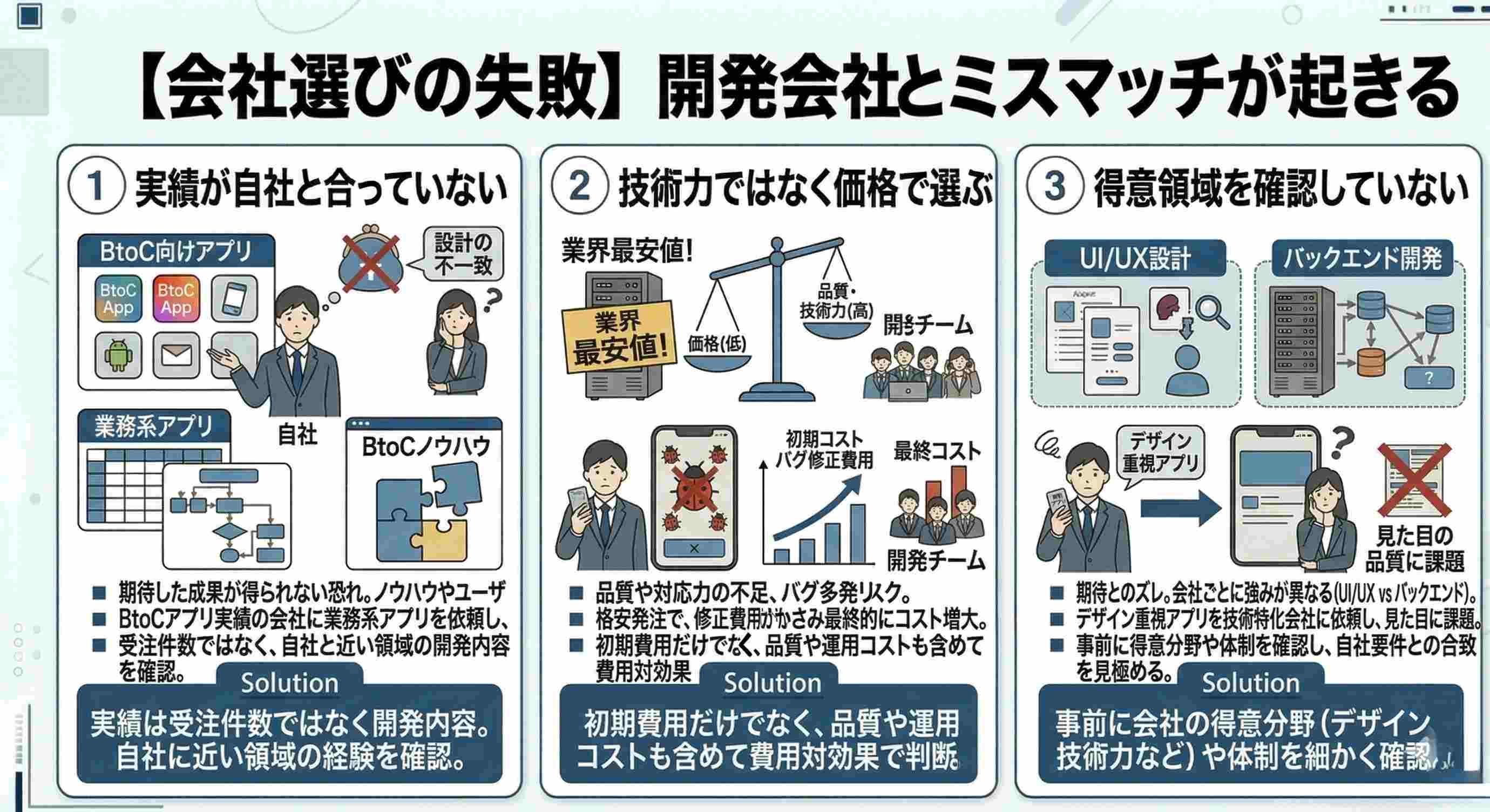 【会社選びの失敗】開発会社とミスマッチが起きる