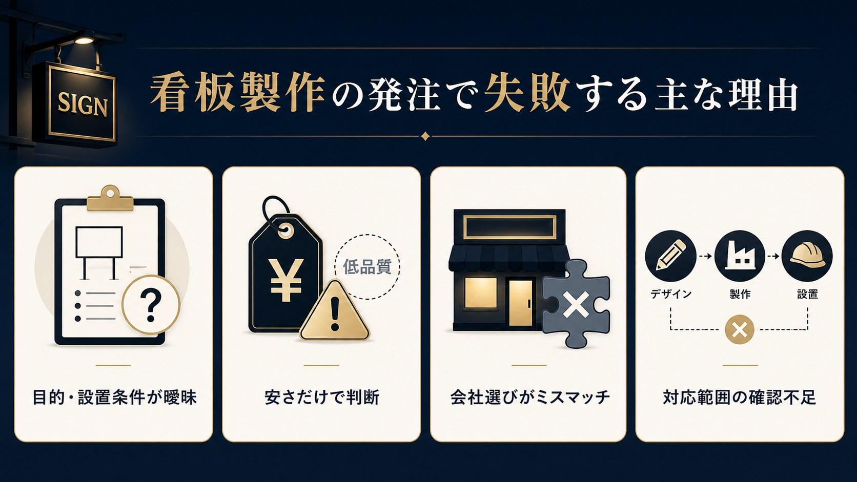 看板製作の発注で失敗する主な理由