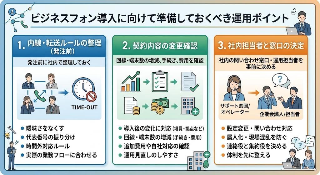ビジネスフォン導入に向けて準備しておくべき運用ポイント