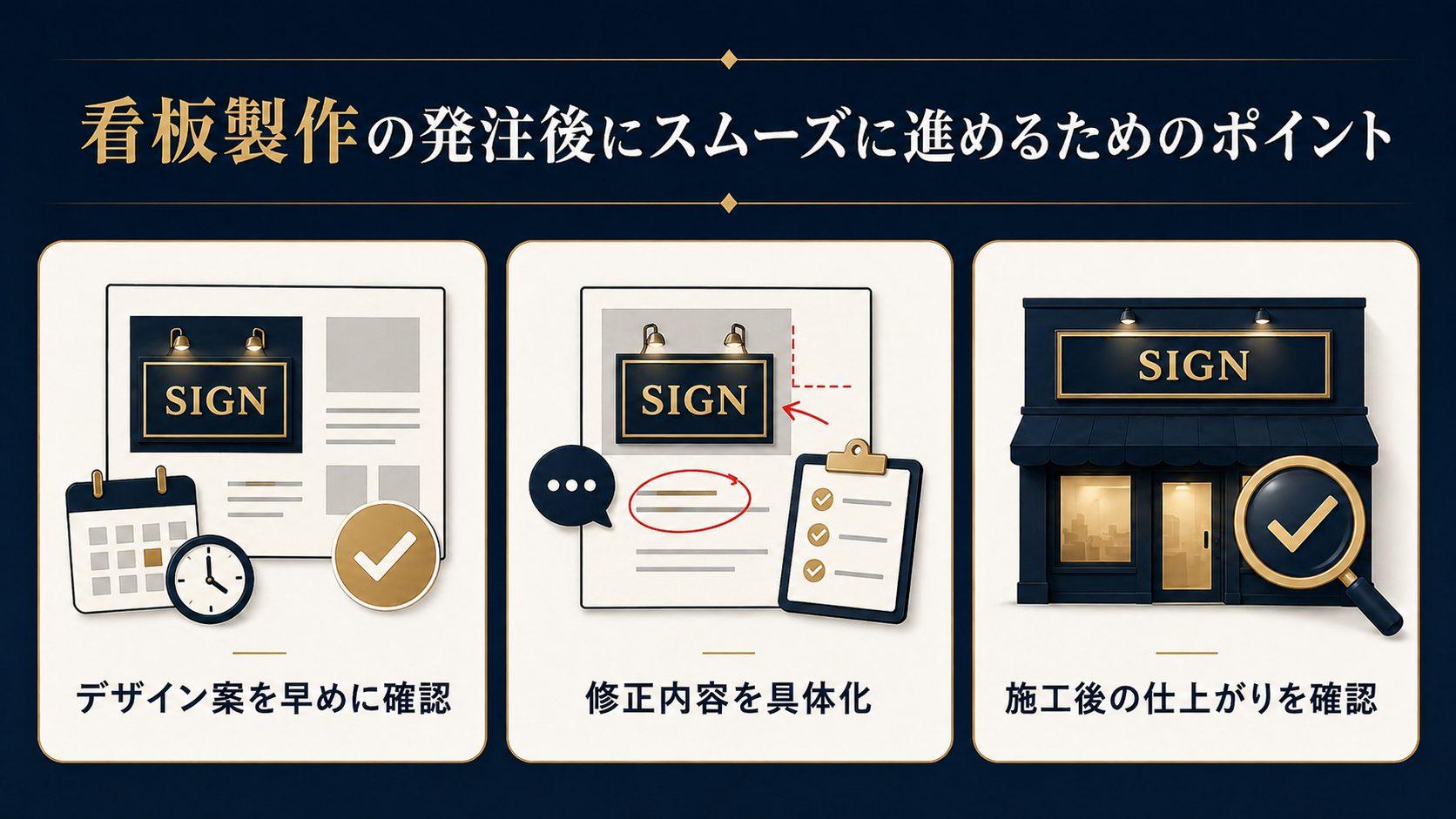看板製作の発注後にスムーズに進めるためのポイント