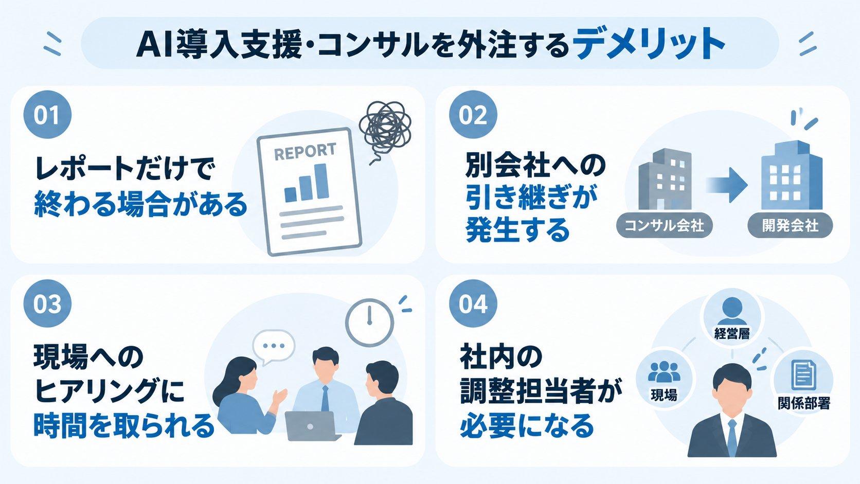 AI導入支援・コンサルを外注するデメリット