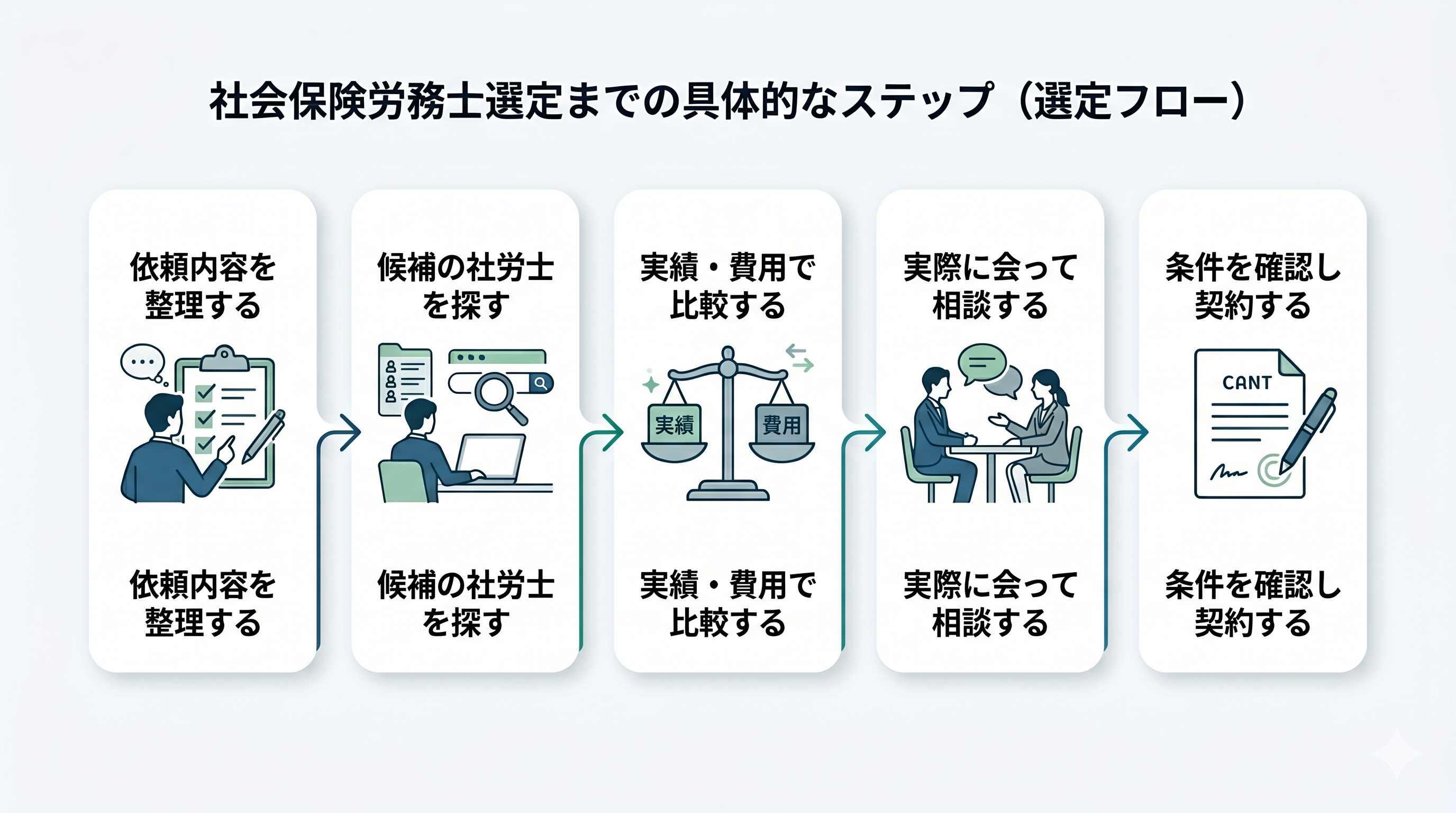社会保険労務士選定までの具体的なステップ