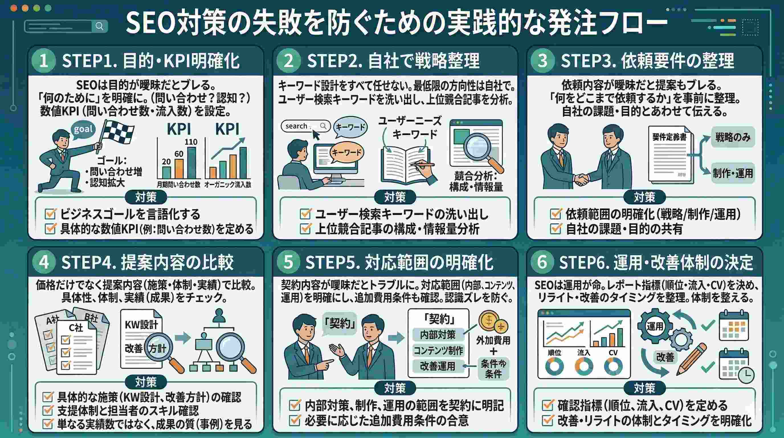 SEO対策の失敗を防ぐための実践的な発注フロー