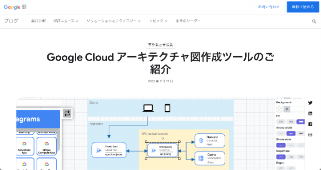 Introducing a Google Cloud architecture diagramming tool | Google Cloud Blog　トップ