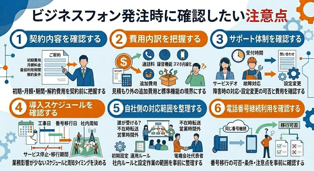 ビジネスフォン発注時に確認したい注意点