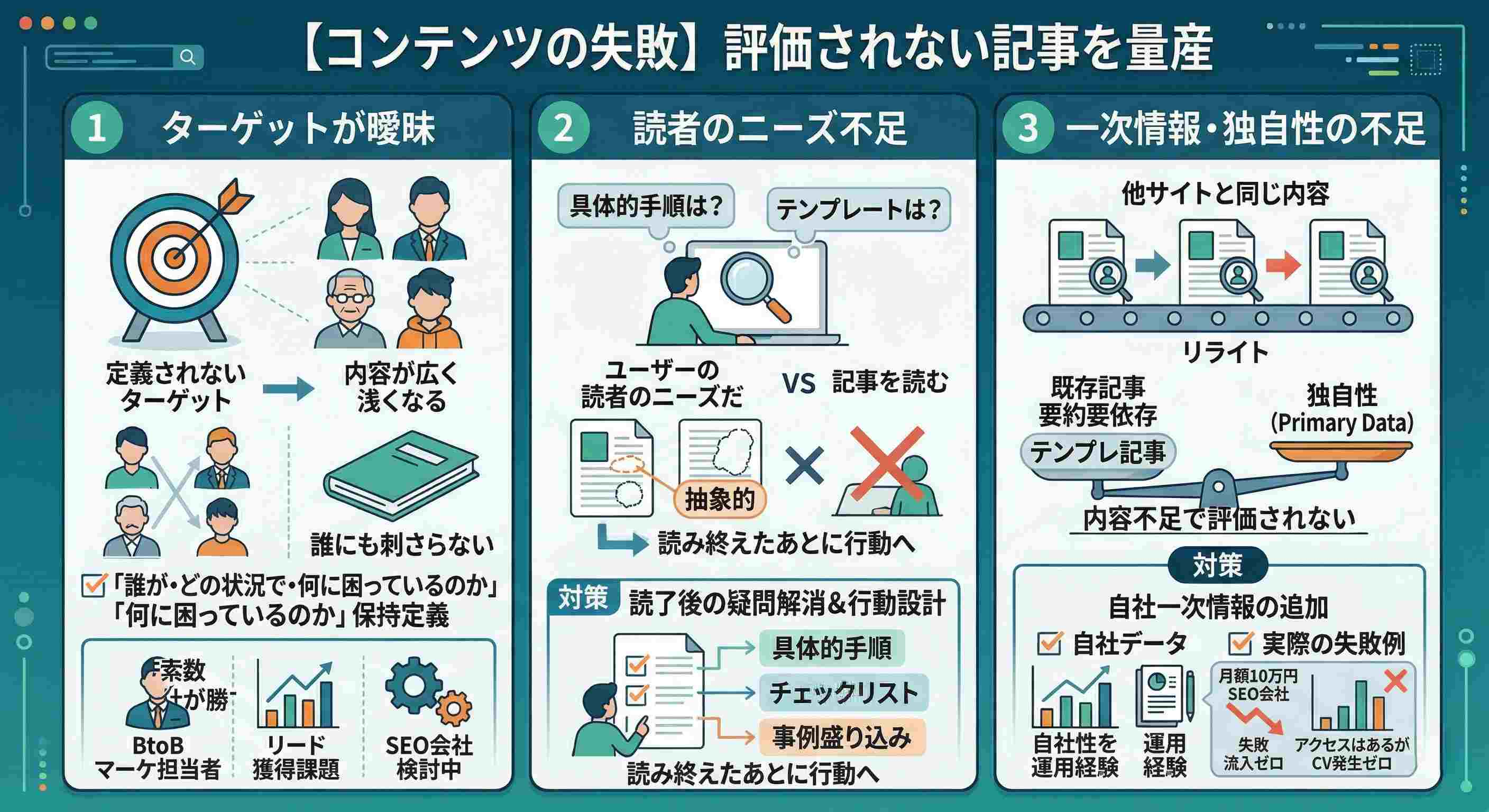 【コンテンツの失敗】評価されない記事を量産