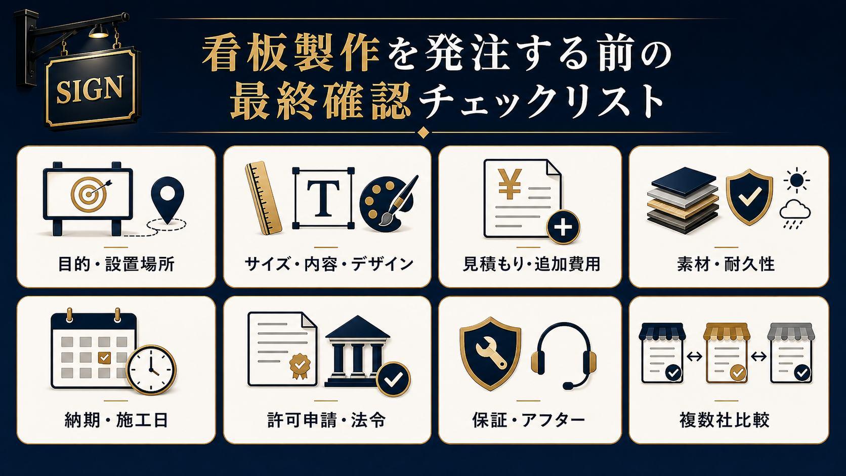 看板製作を発注する前の最終確認チェックリスト