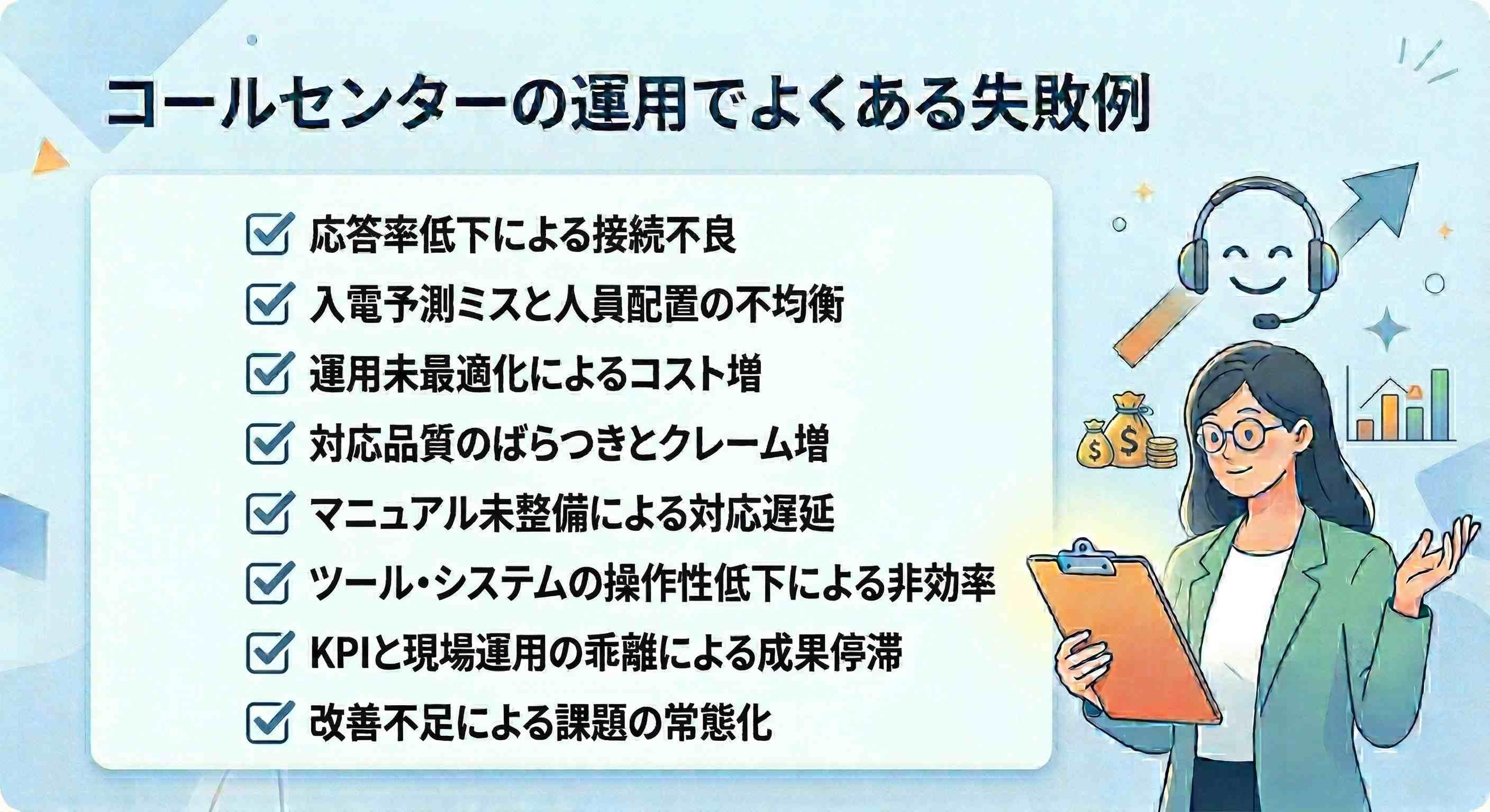 コールセンターの運用でよくある失敗例と回避策