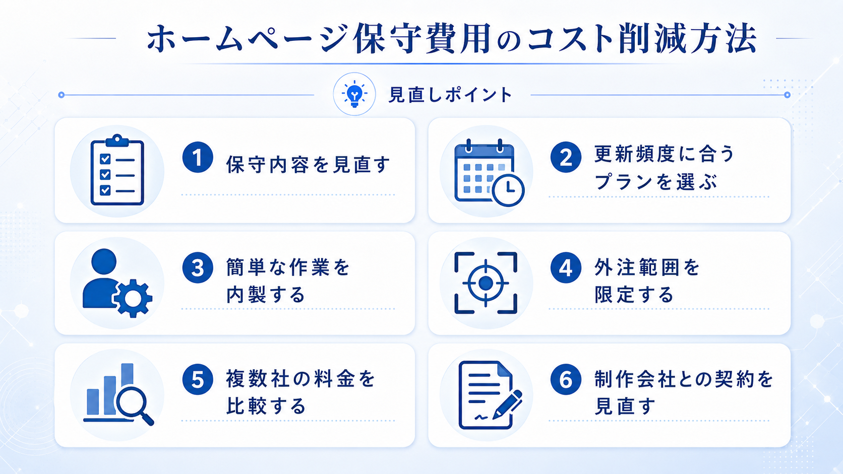 ホームページ保守費用のコスト削減方法