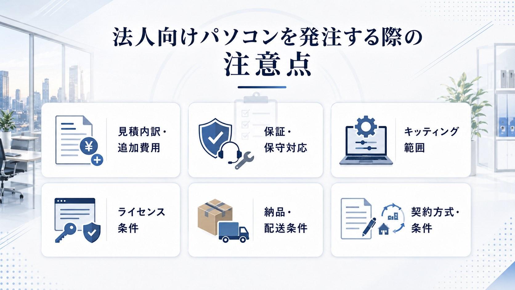 法人向けパソコンを発注する際の注意点