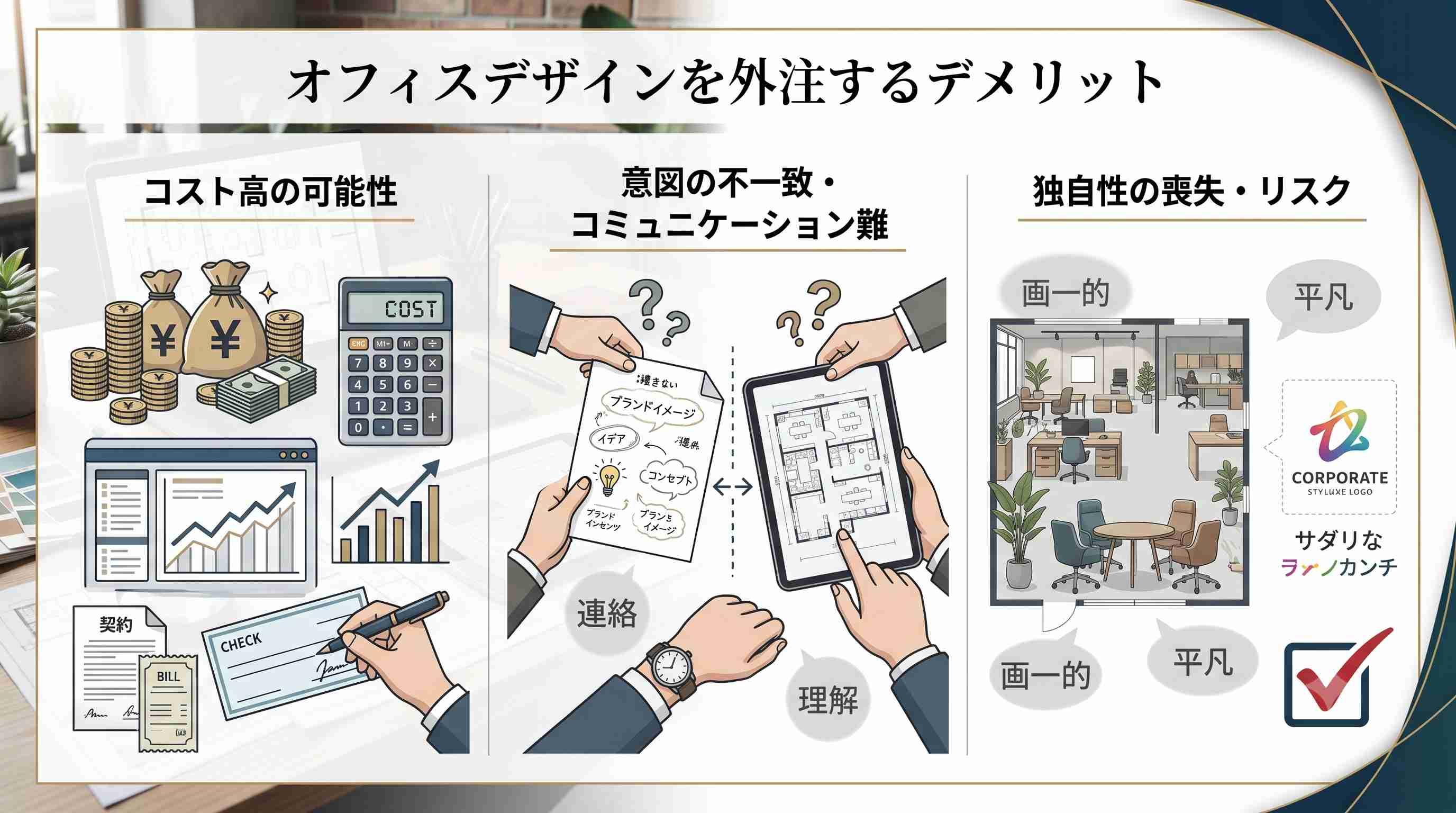 オフィスデザインを外注するデメリット