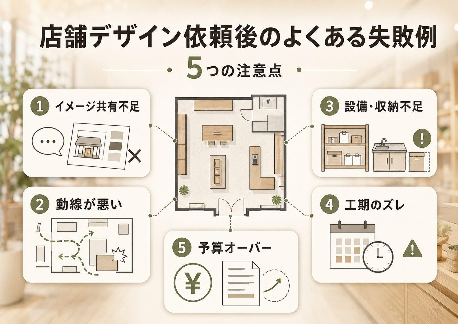 店舗デザインの依頼後によくある失敗例