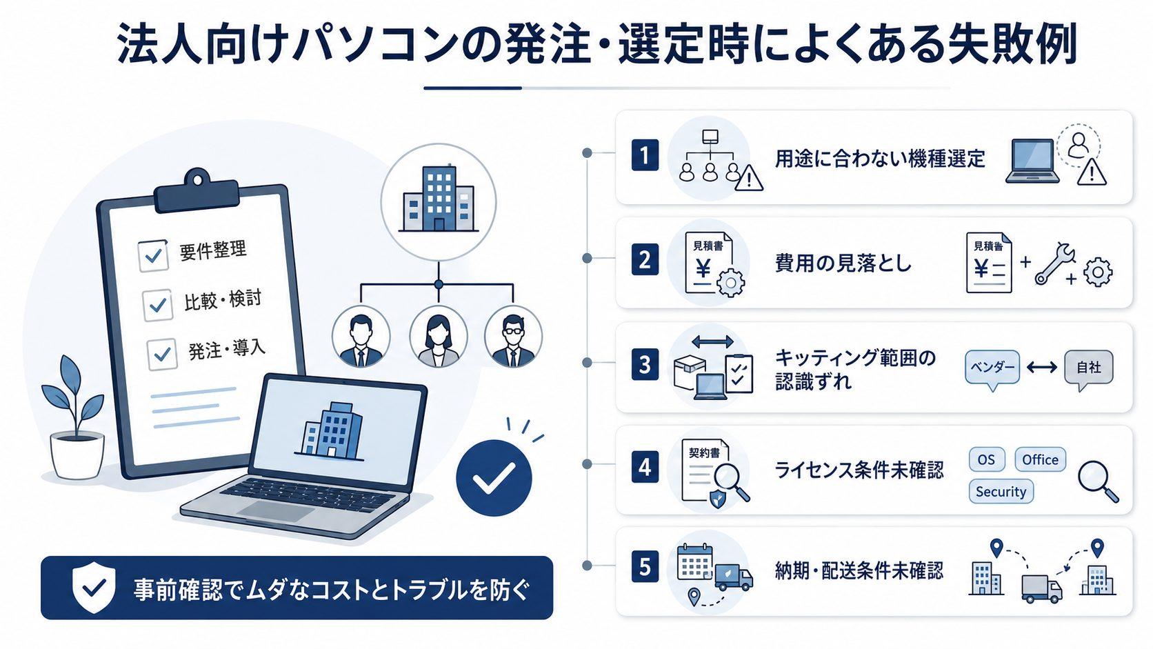 法人向けパソコンの発注・選定時によくある失敗例