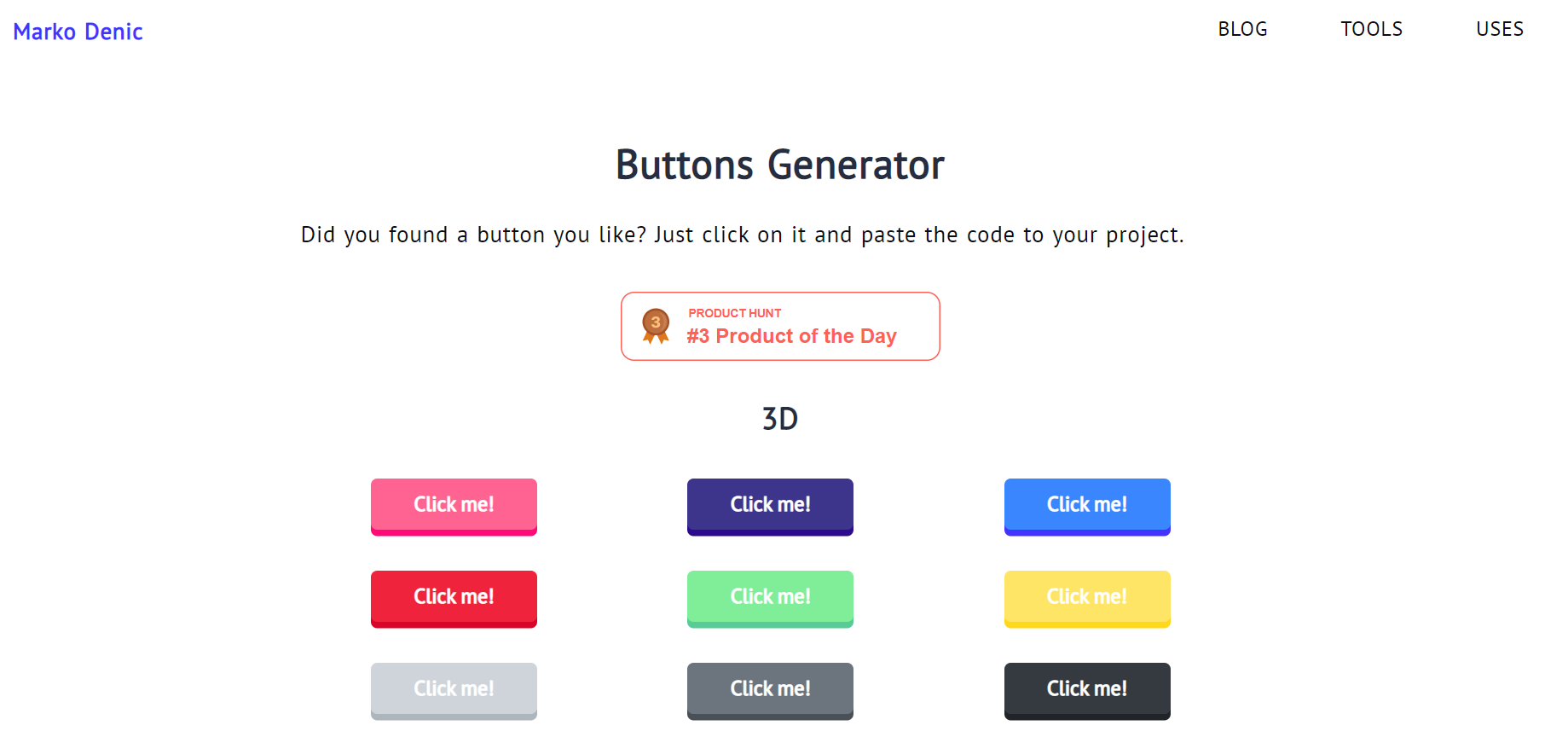 無料公開されているボタン作成サイト Button Generator