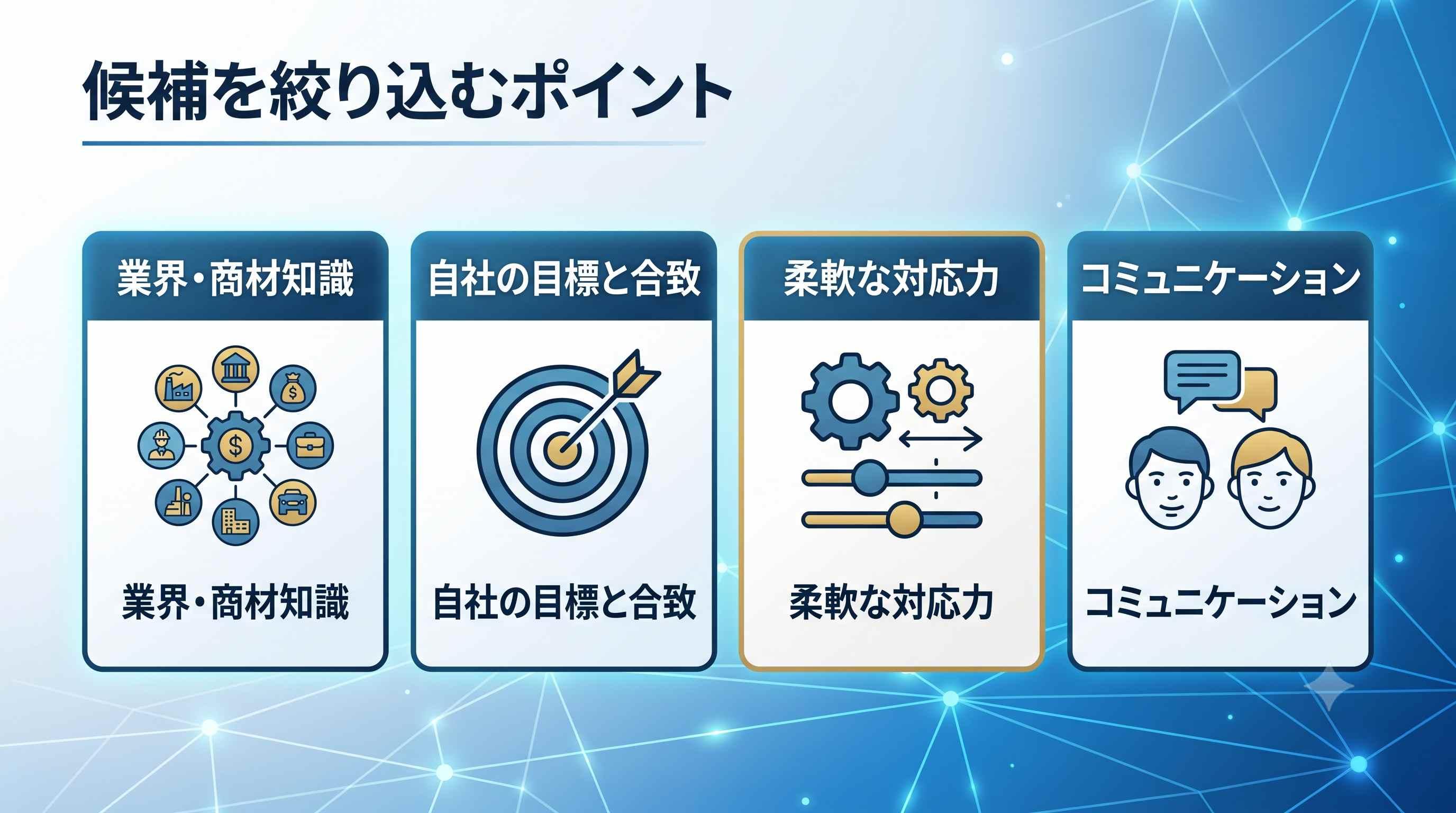 候補を絞り込むために見極めるポイント