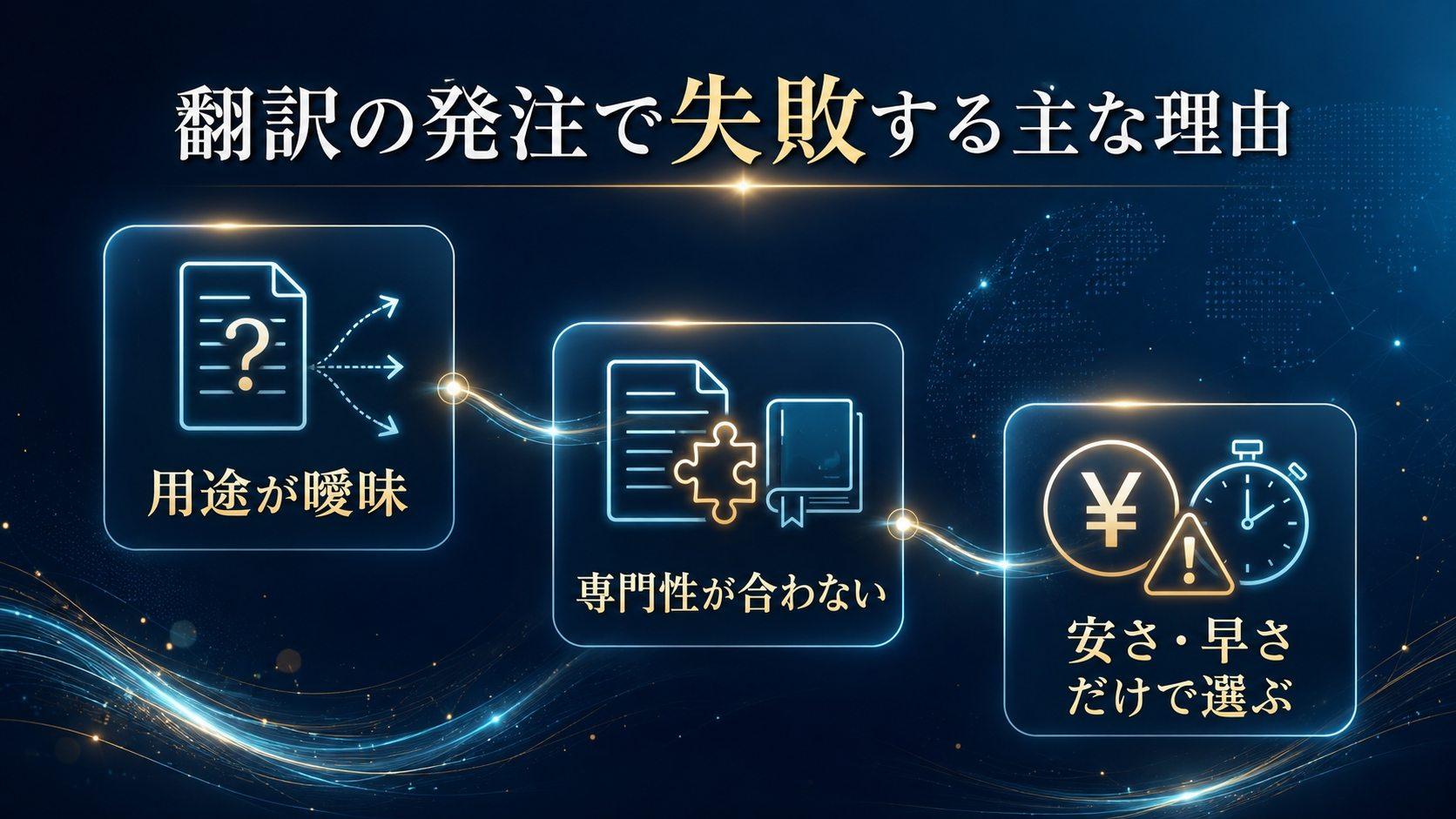 翻訳の発注で失敗する主な理由