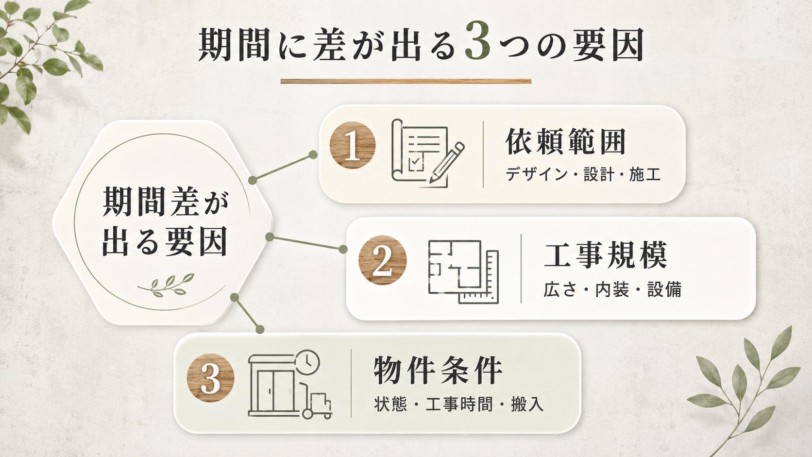 店舗デザインの期間に差が出る3つの要因