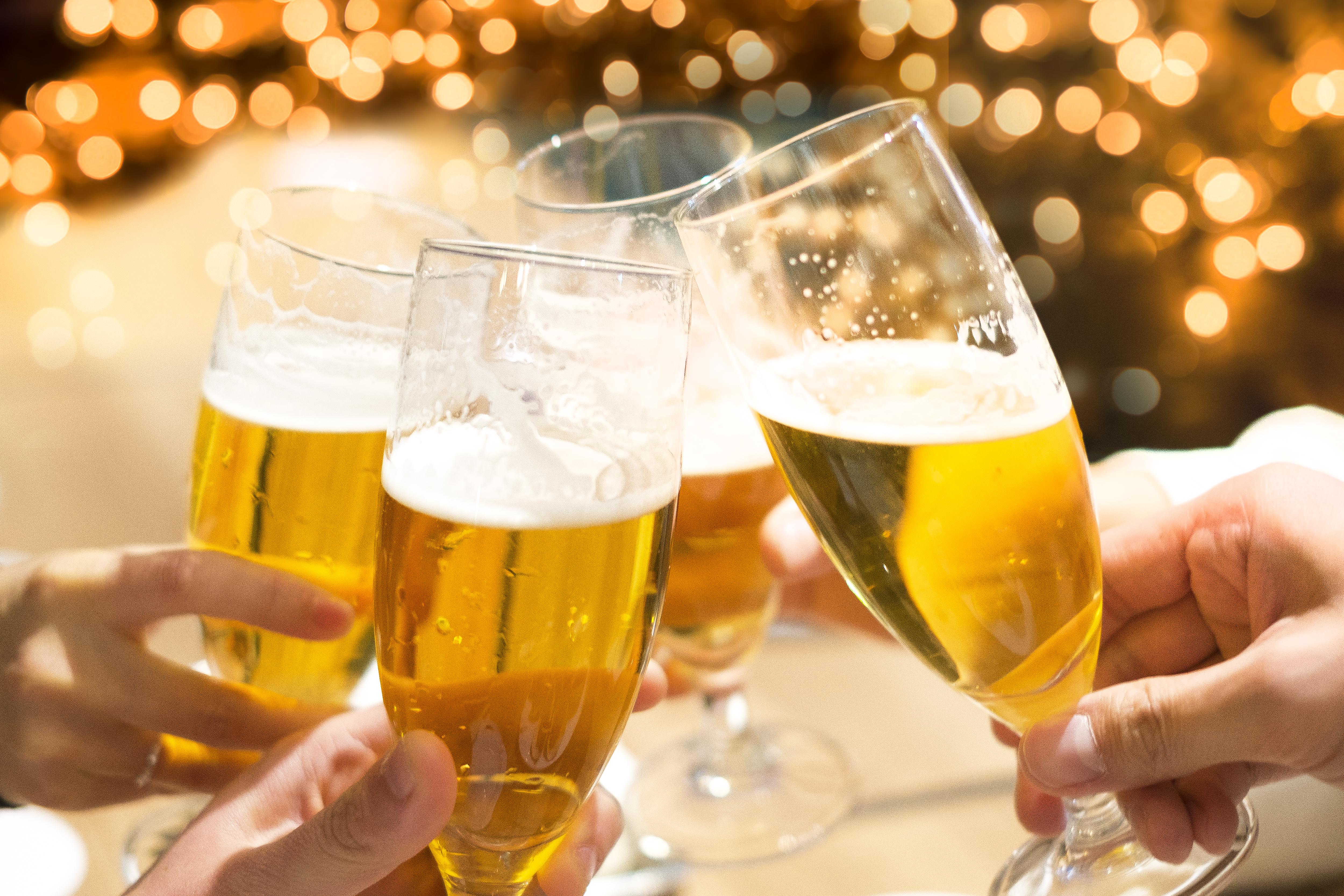 生ビールで乾杯！