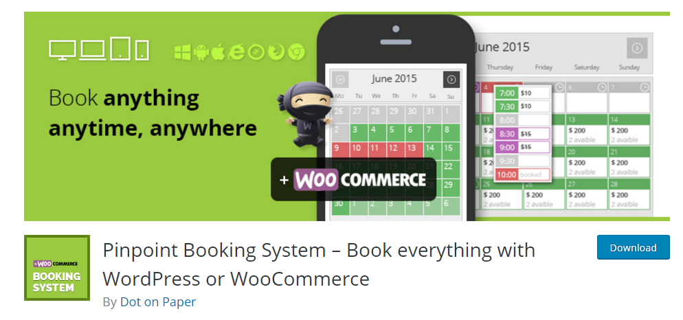 「Pinpoint Booking System」のサイト