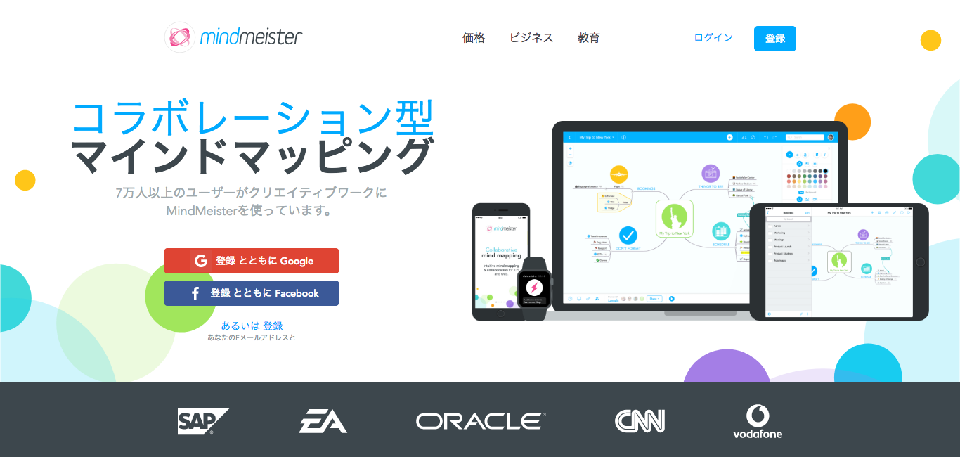 「MindMeister」のスクリーンショット