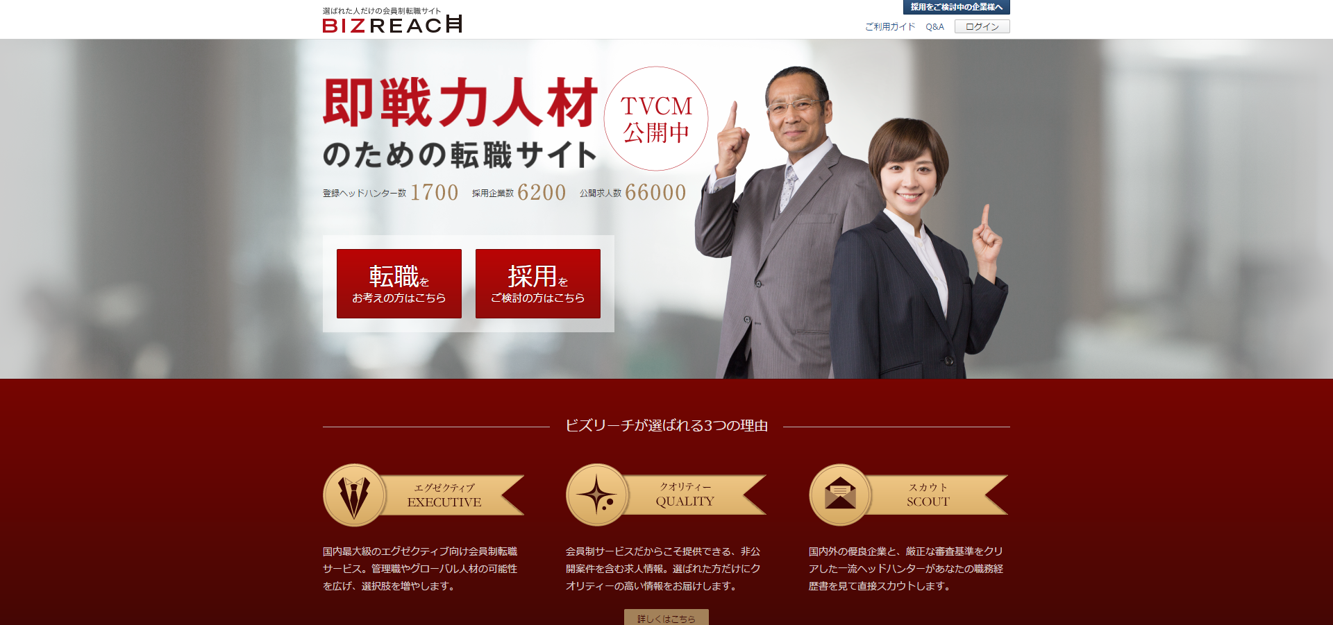 「ビズ・リーチ」の公式サイト